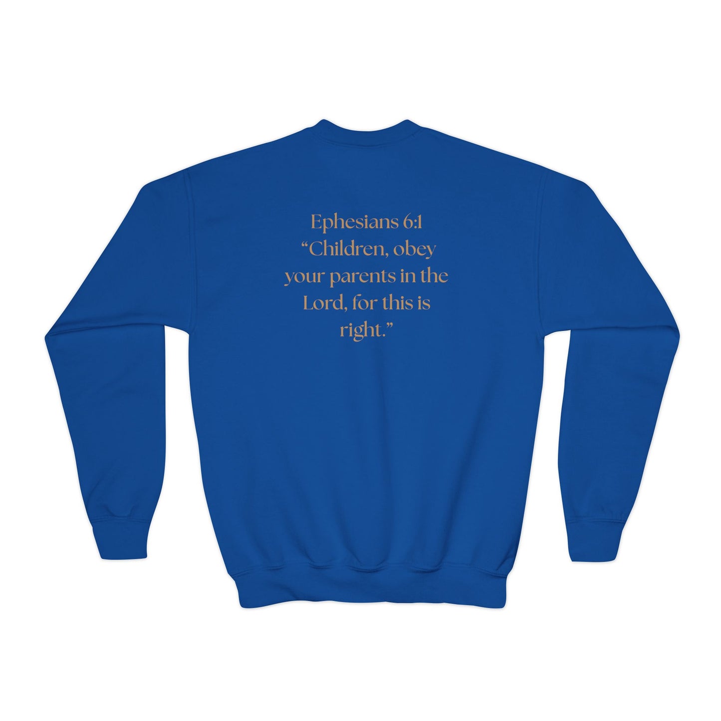 Kingdom Kids Youth Crewneck Sweatshirt - Faith-Inspired, Ephesians 6:1