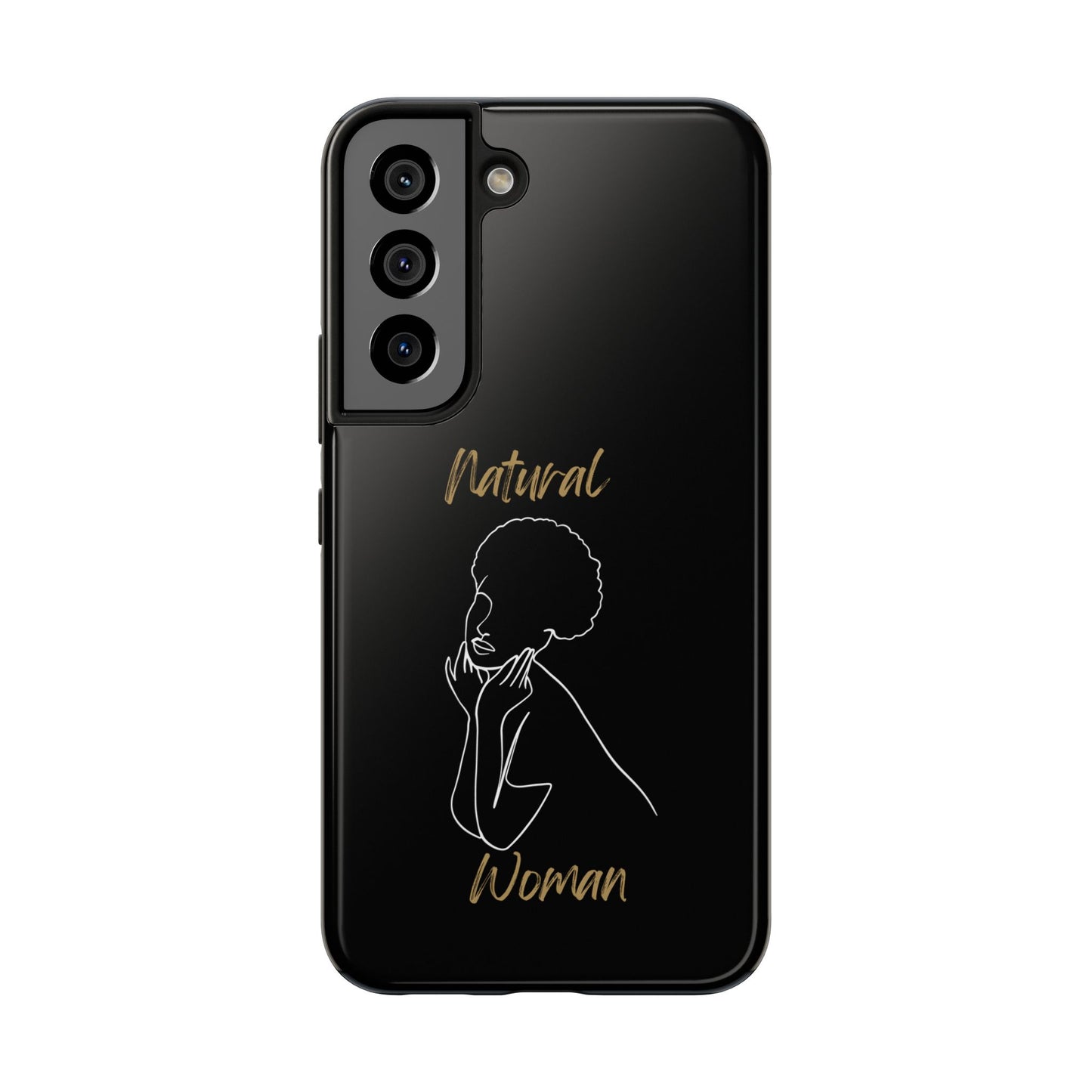 Natural Woman Cute Afro(WL)Tough Phone Cases BLACK