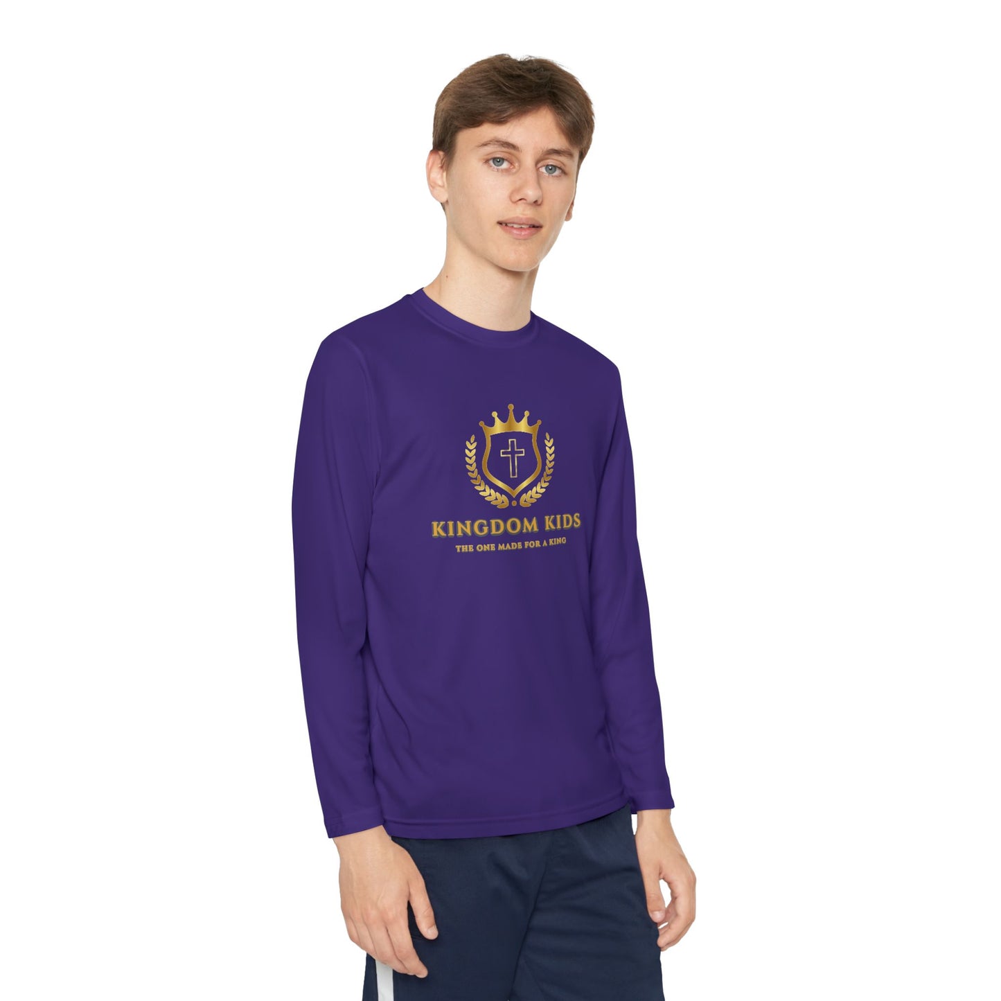 Kingdom Kids Youth Long Sleeve Tee - Crown Design