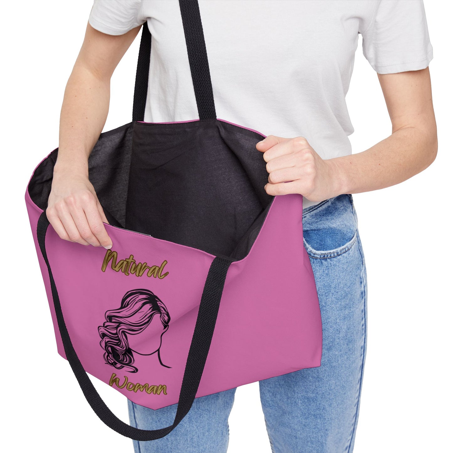 Natural Woman Long Curl (BL) Weekender Tote Bag LIGHT PINK