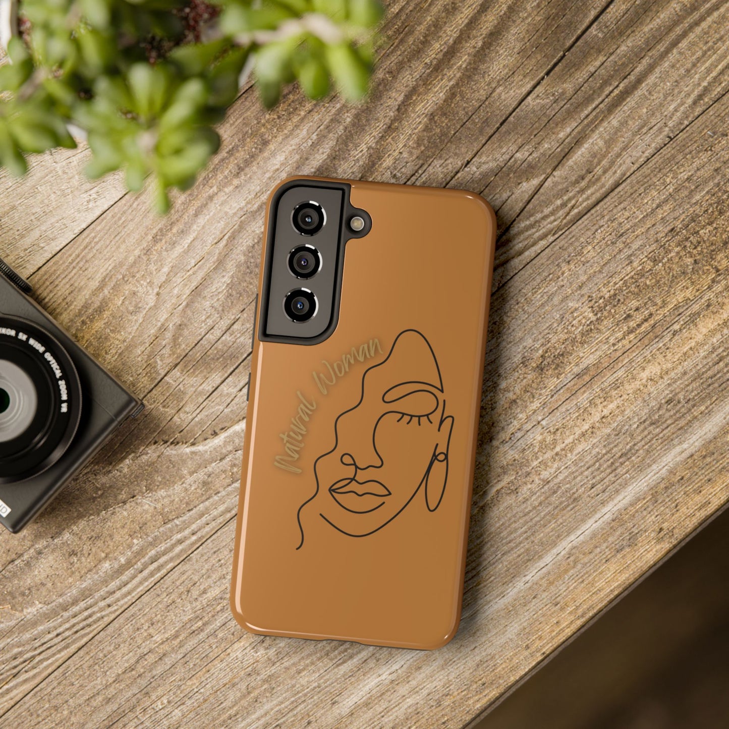 Natural Woman Half Face (BL)Tough Phone Case LIGHT BROWN