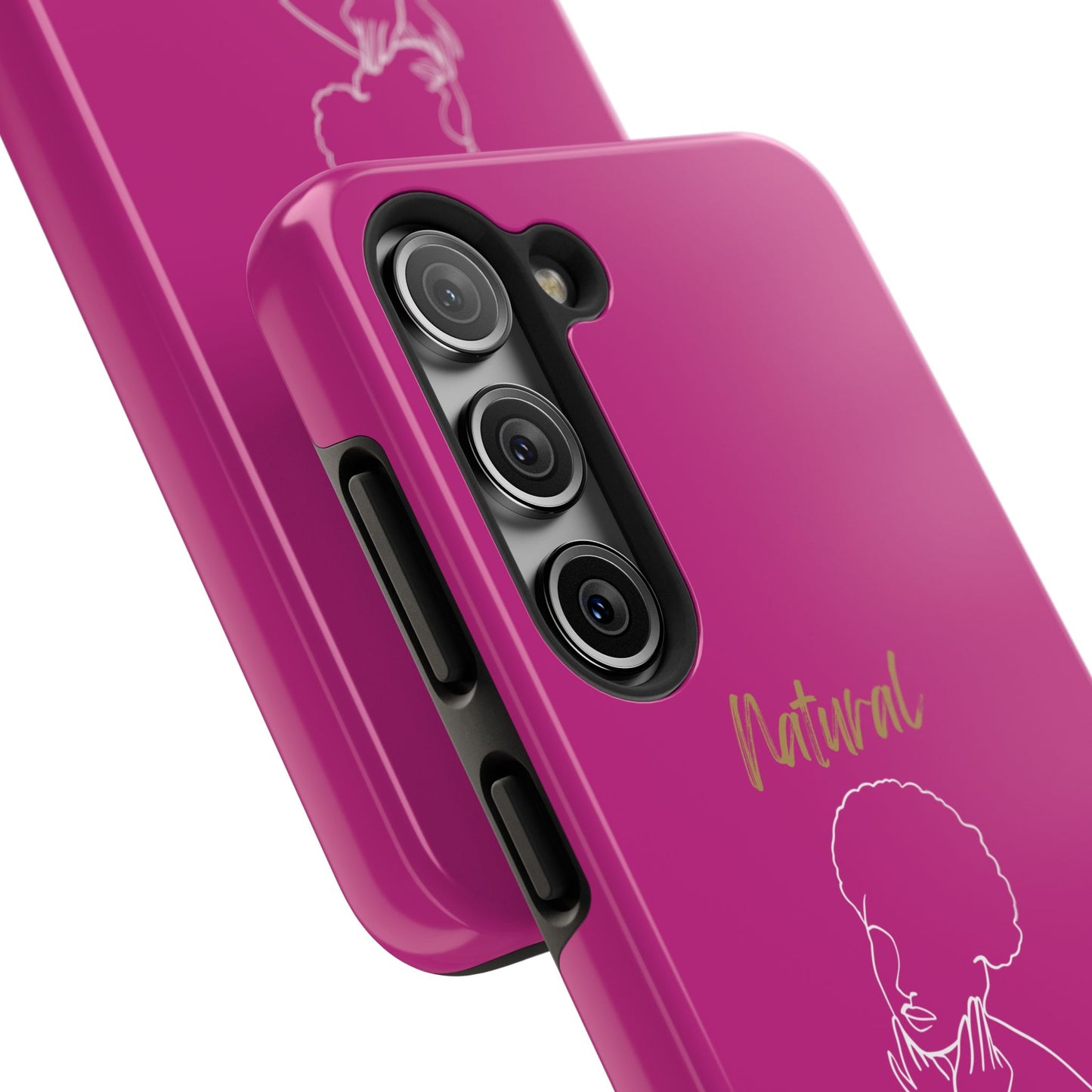 Natural Woman Cute Afro (WL)Tough Phone Cases PINK