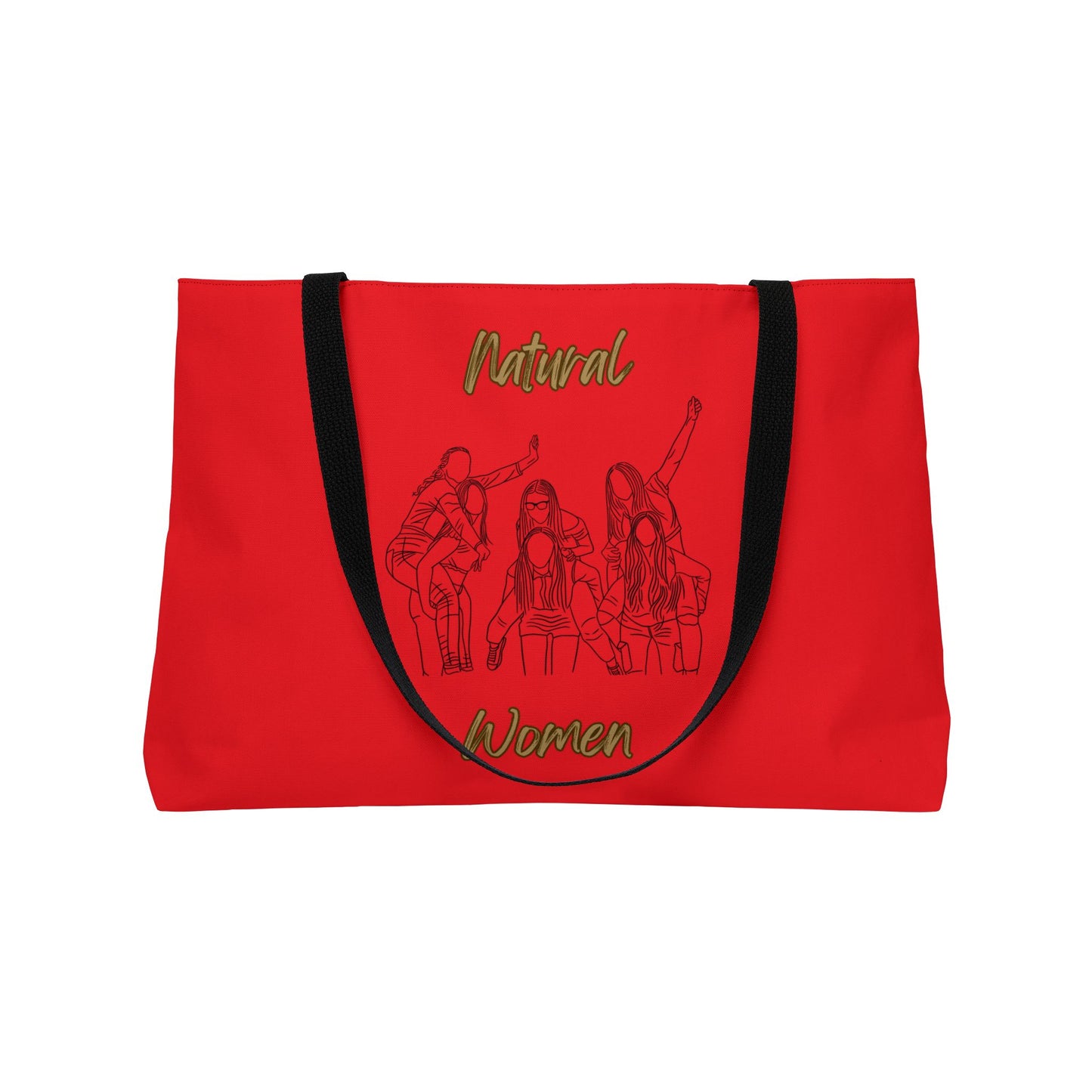 Natural Women Piggy Back (BL) Weekender Tote Bag RED