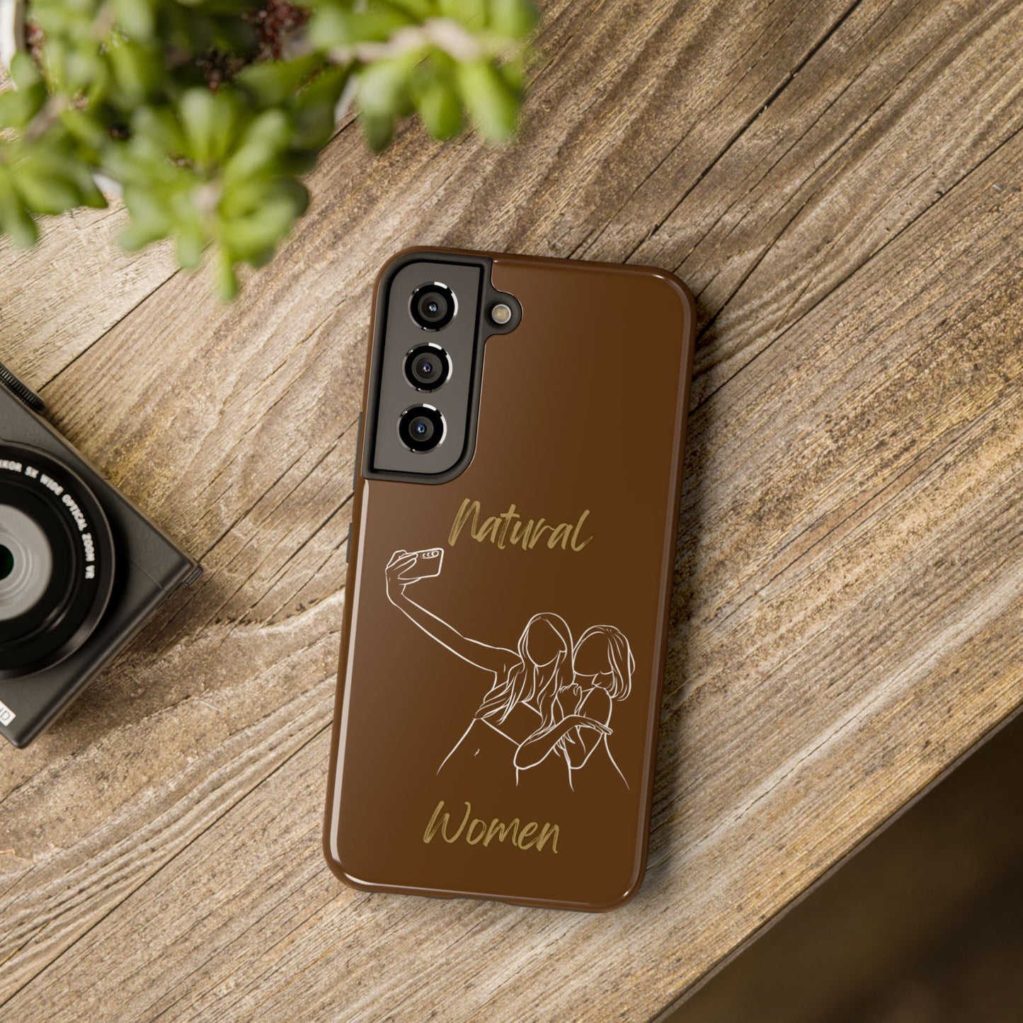 Natural Woman Friends Selfie (WL)Tough Phone Cases BROWN