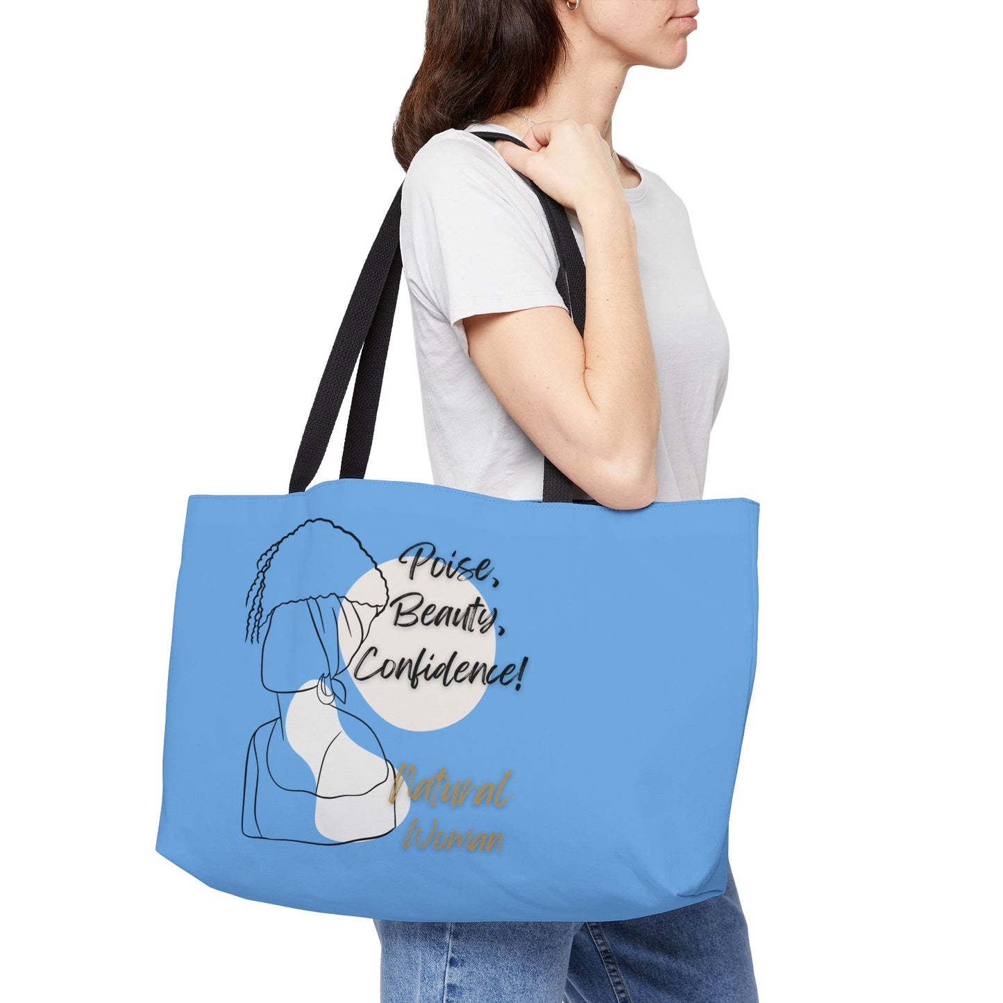 Natural Woman Puff (BL) Weekender Tote Bag LIGHT BLUE