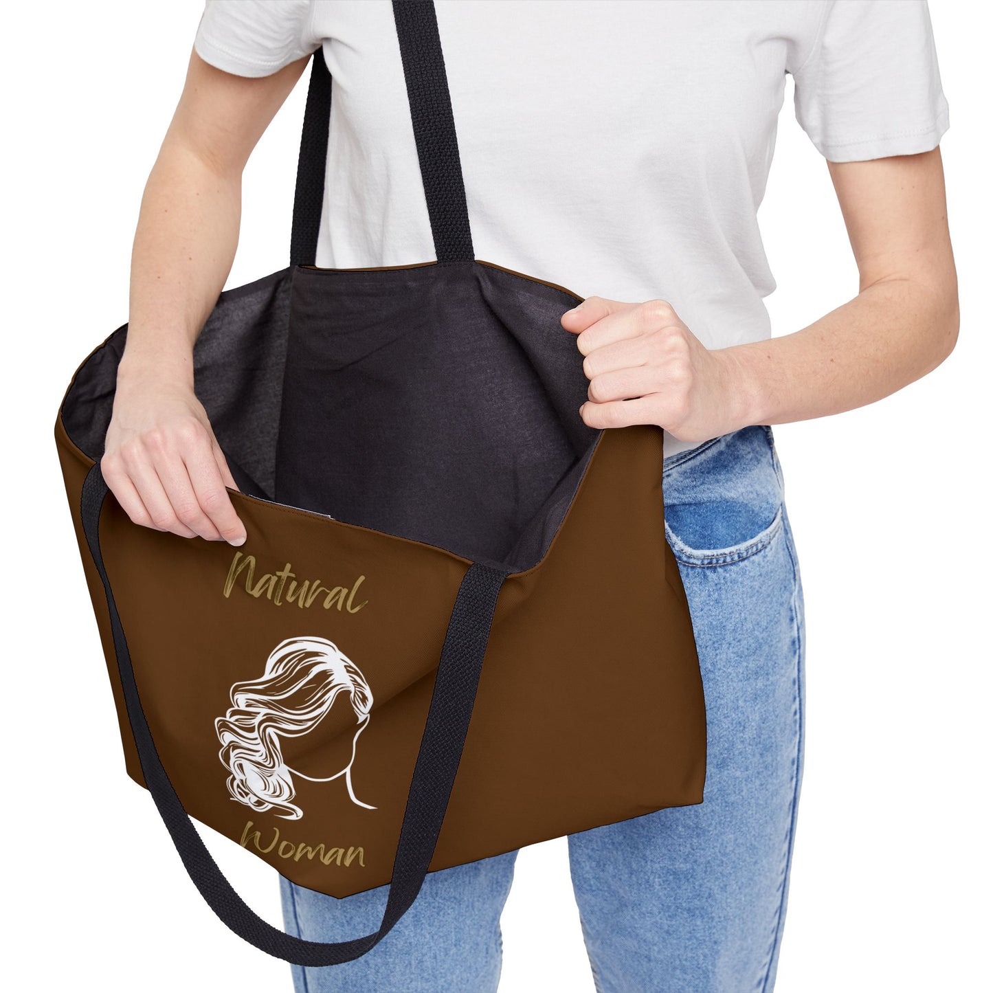 Natural Woman Long Curl (WL) Weekender Tote Bag BROWN