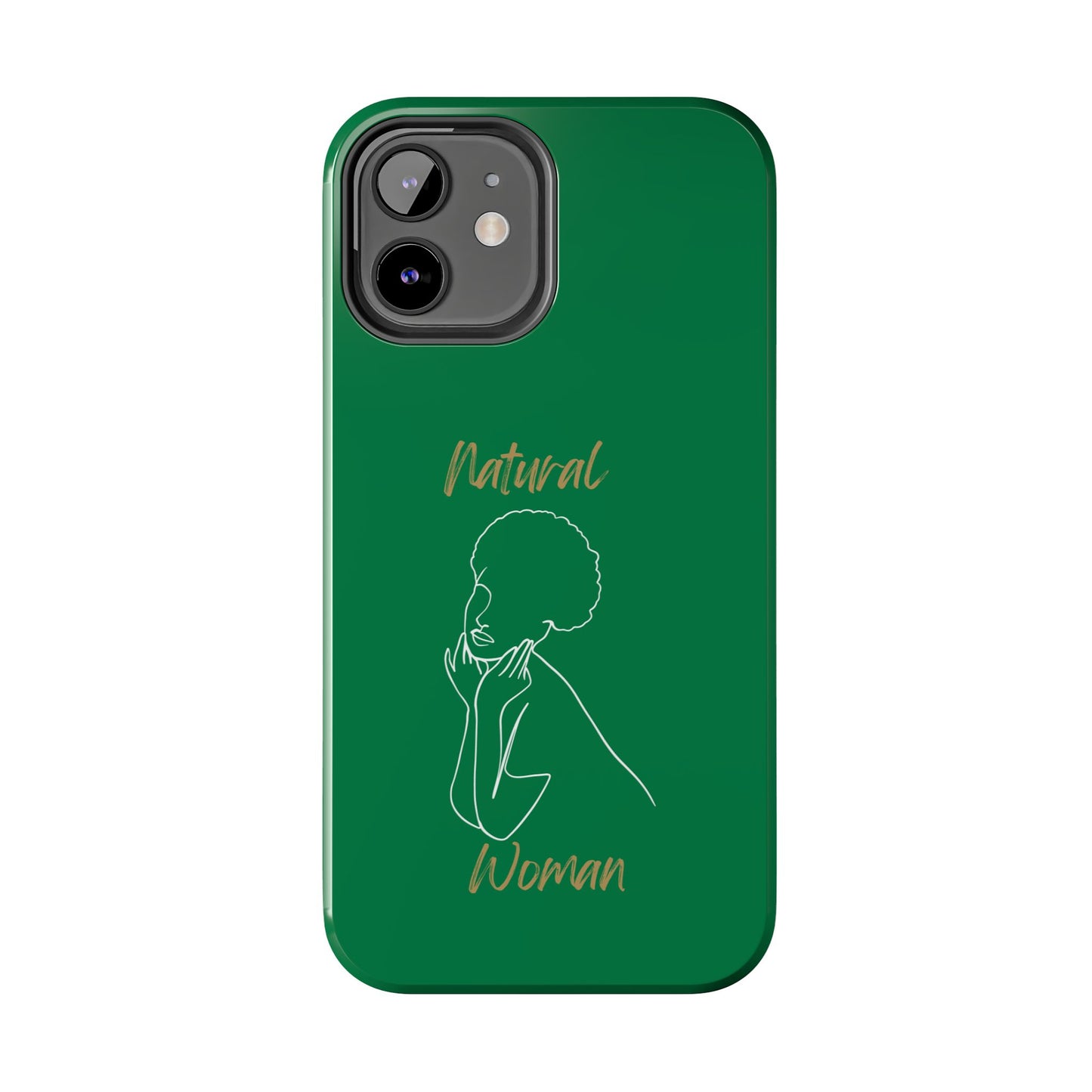 Natural Woman Cute Afro (WL)Tough Phone Cases DARK GREEN