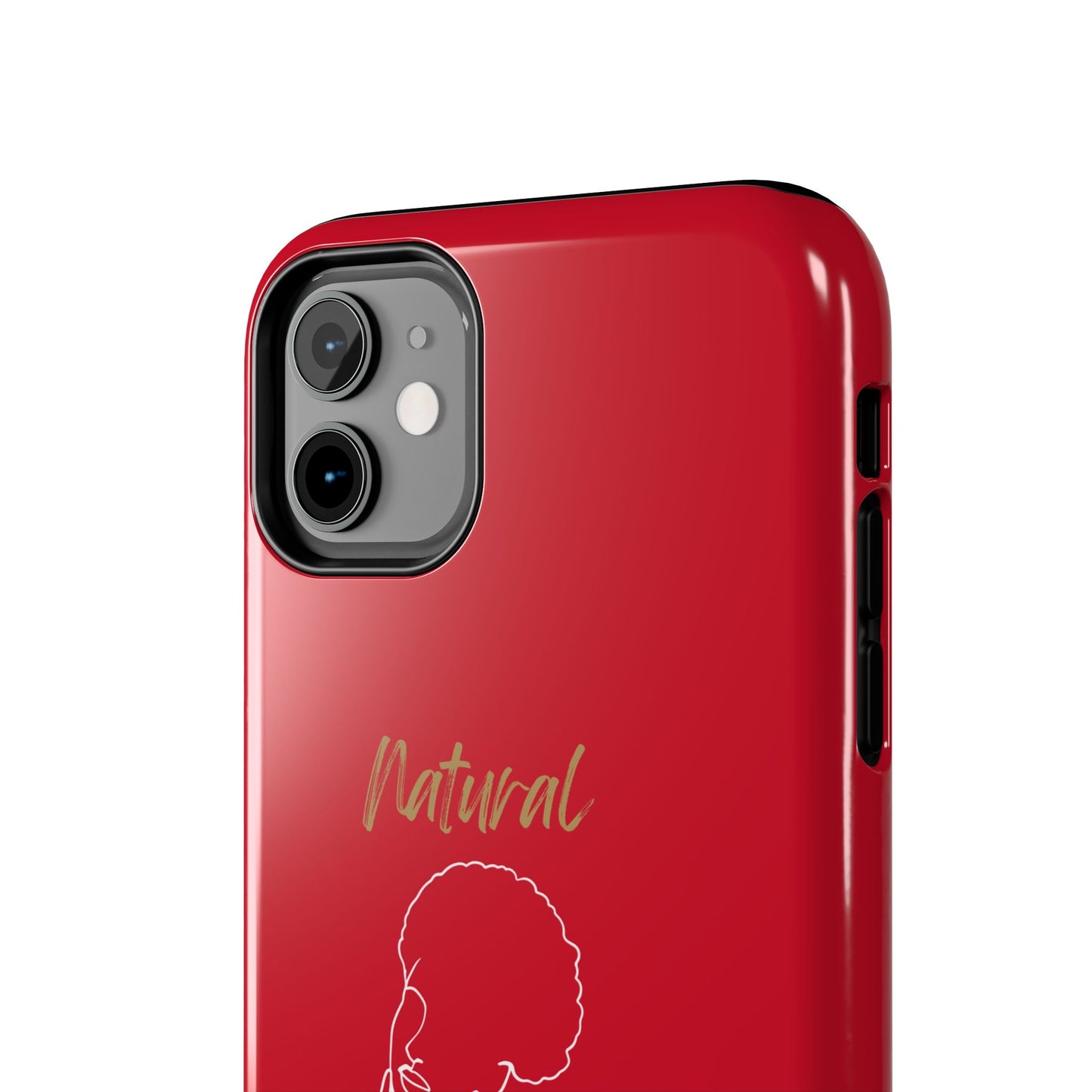 Natural Woman Cute Afro(WL)Tough Phone Cases DARK RED