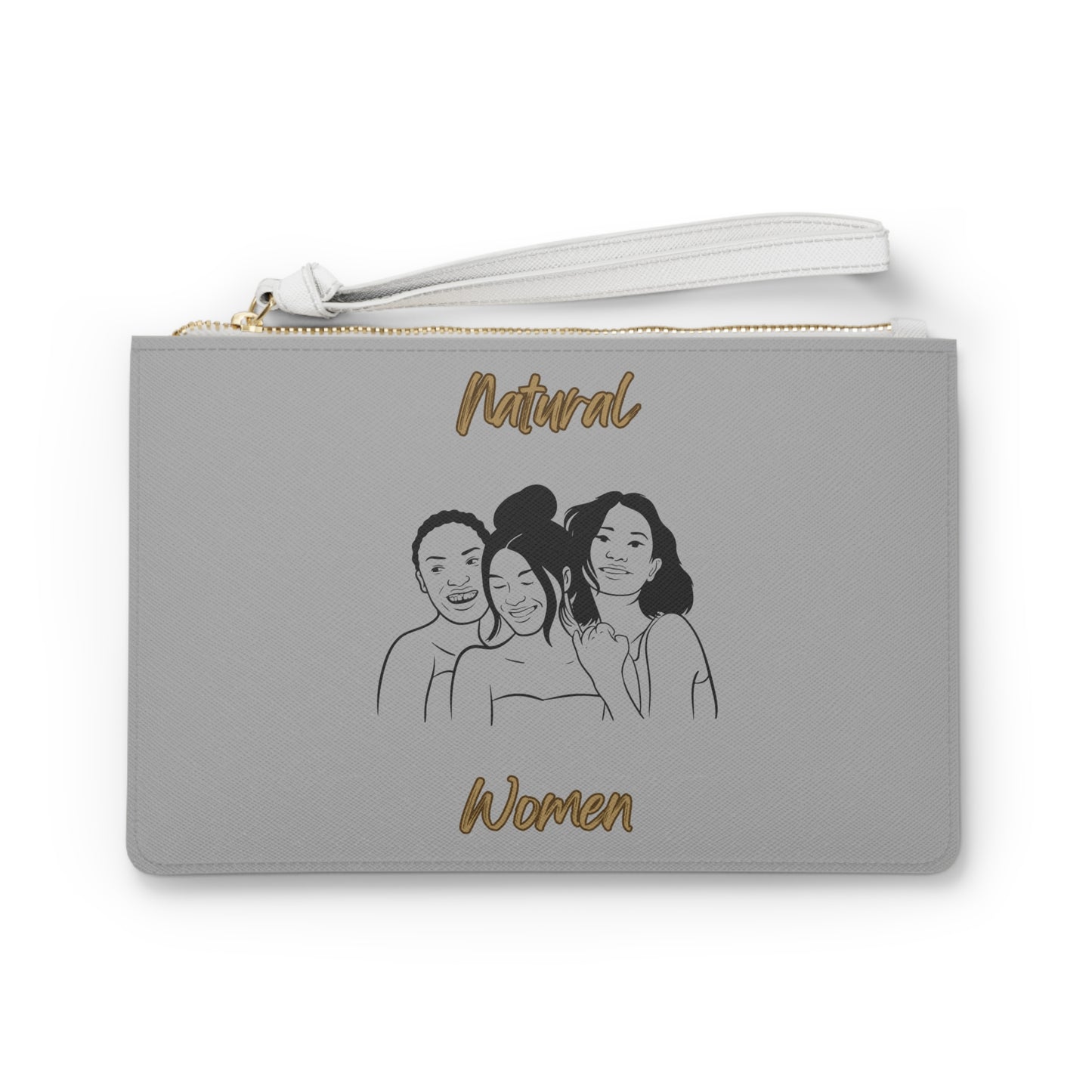 Natural Women Laughing Friends (BL) Clutch Bag LIGHT GREY