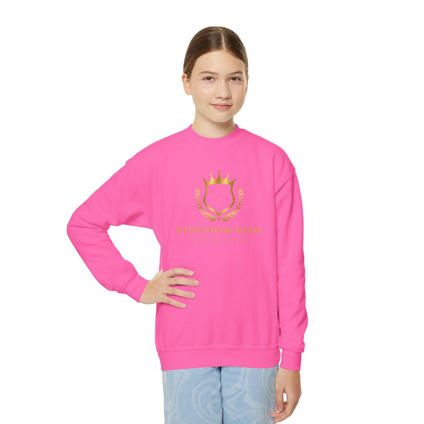 Kingdom Kids Youth Crewneck Sweatshirt - Faith-Inspired, Ephesians 6:1