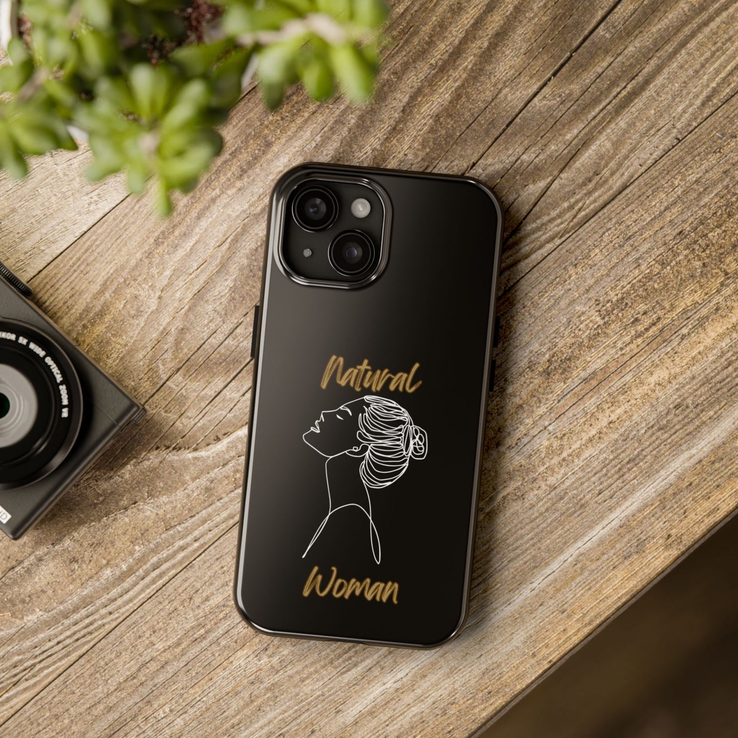 Natural Woman Wet Bun (WL) Tough Phone Cases BLACK