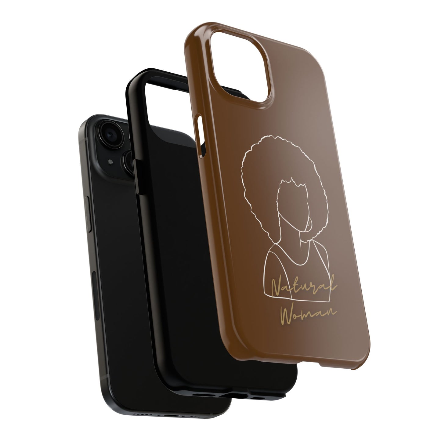 Natural Woman Afro (WL)Tough Phone Cases BROWN