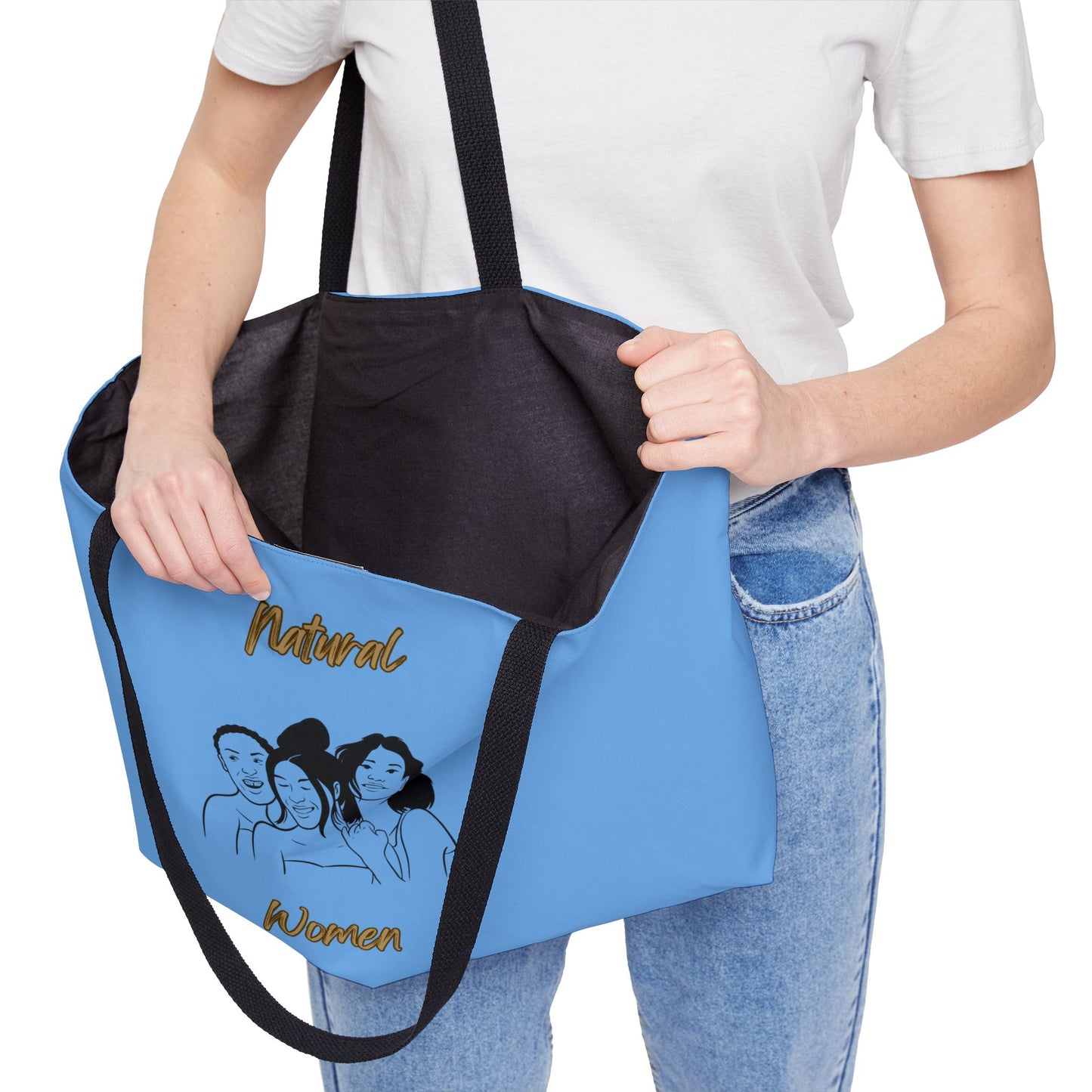 Natural Women Laughing Friends (BL) Weekender Tote Bag LIGHT BLUE