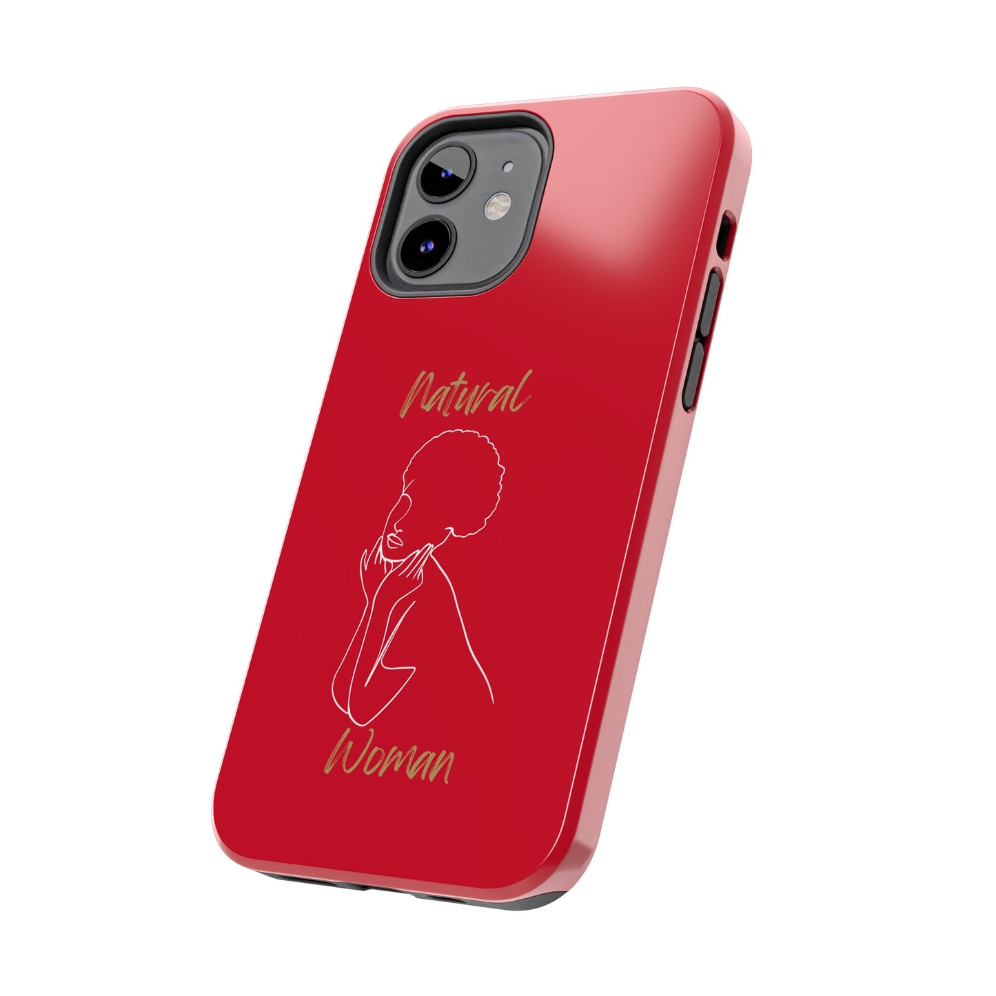 Natural Woman Cute Afro(WL)Tough Phone Cases DARK RED