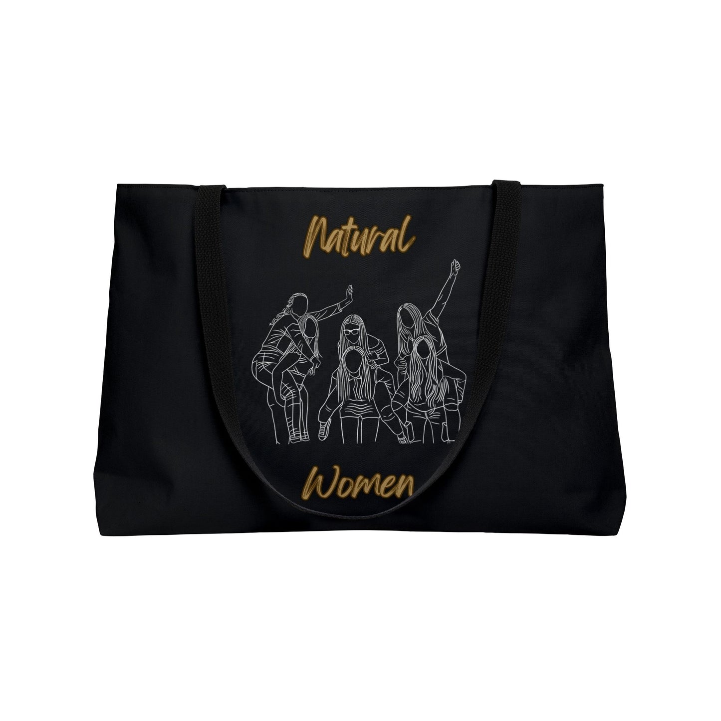 Natural Women Piggy Back (WL) Weekender Tote Bag BLACK
