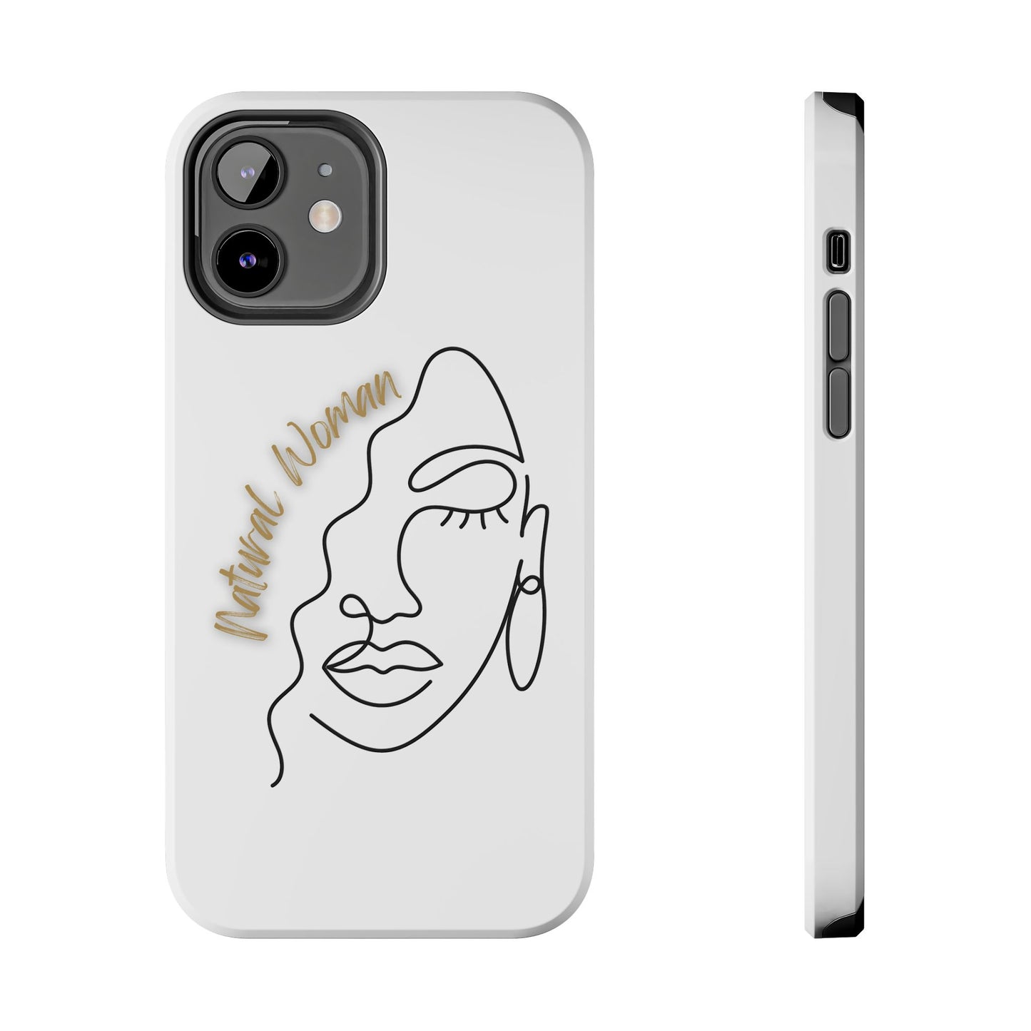 Natural Woman Half Face (BL)Tough Phone Case WHITE