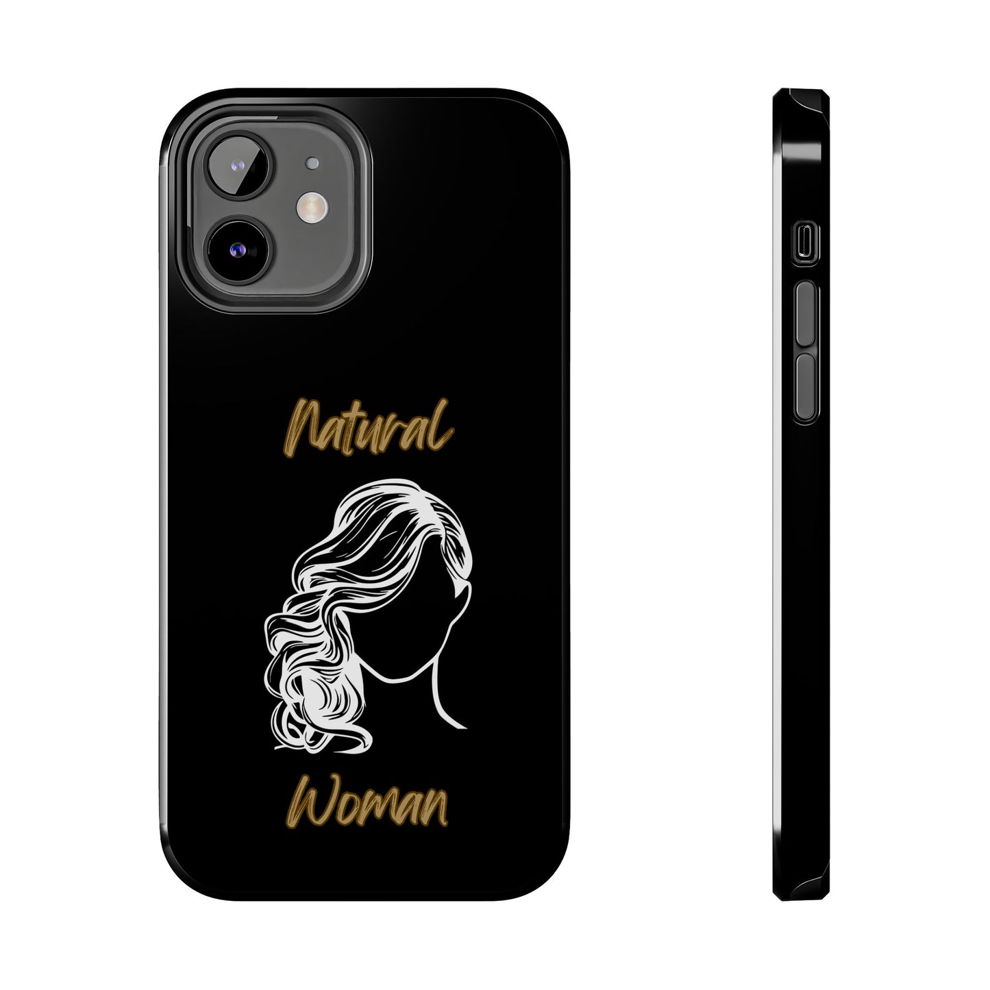 Natural Woman Long Curl (WL)Tough Phone Cases BLACK