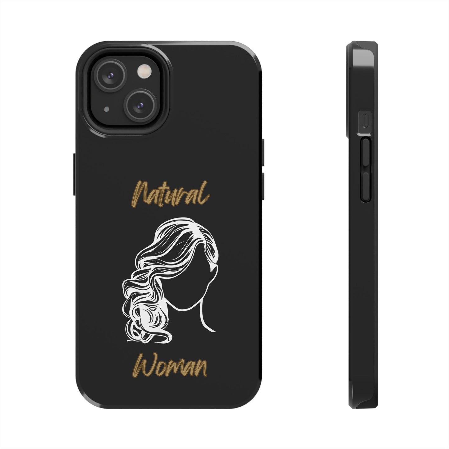 Natural Woman Long Curl (WL)Tough Phone Cases BLACK