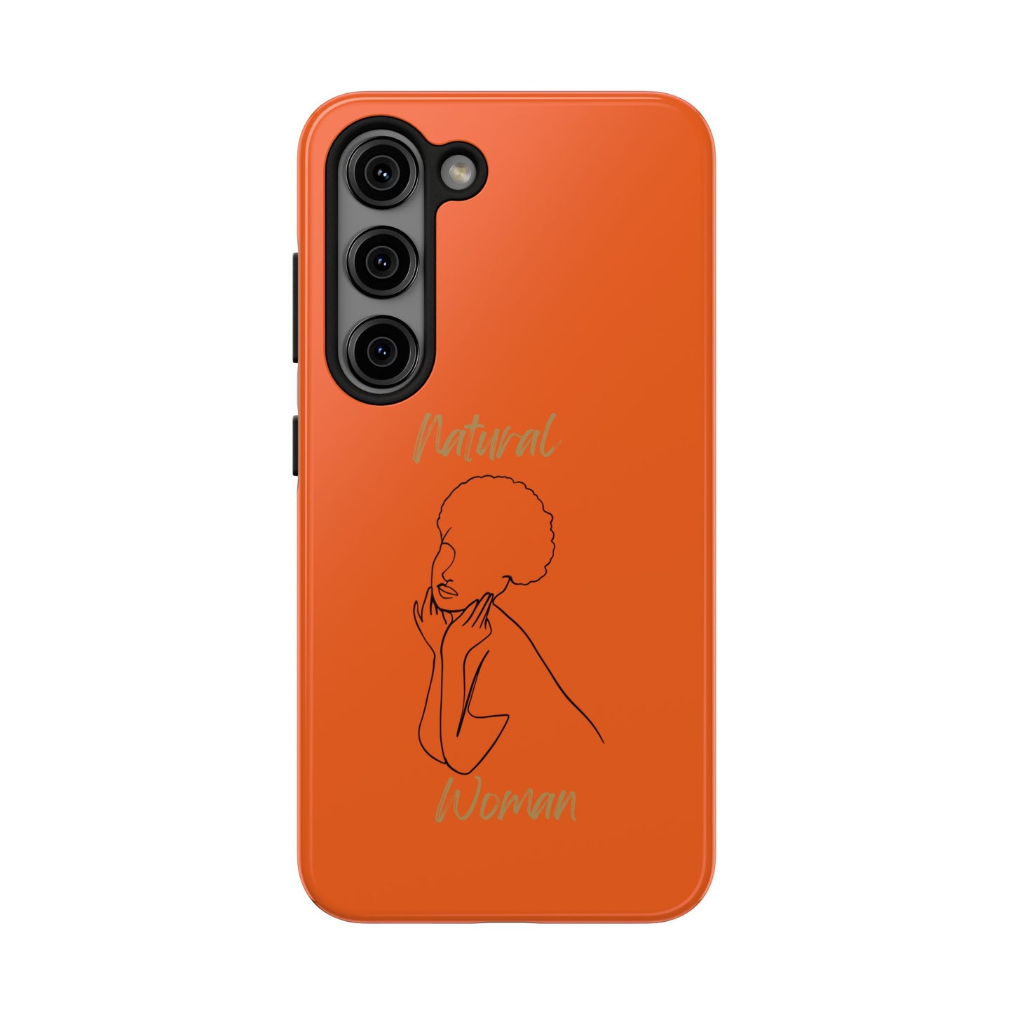 Natural Woman Cute Afro (BL)Tough Phone Cases ORANGE