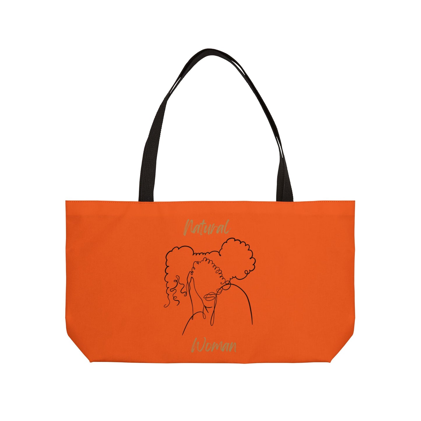 Natural Woman Twin Puffs (BL) Weekender Tote Bag ORANGE