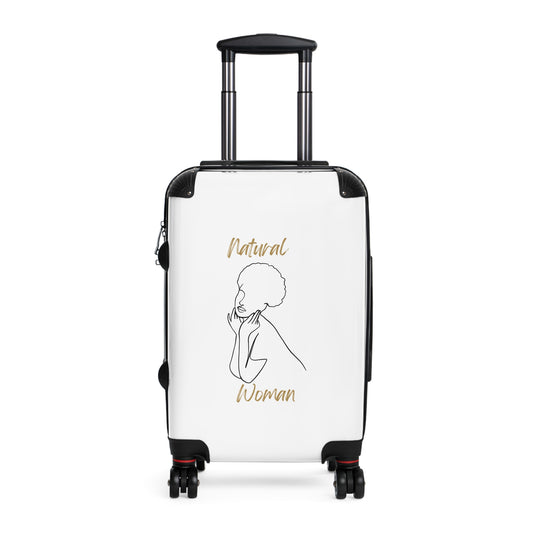 Natural Woman Cute Afro (BL) Suitcase WHITE