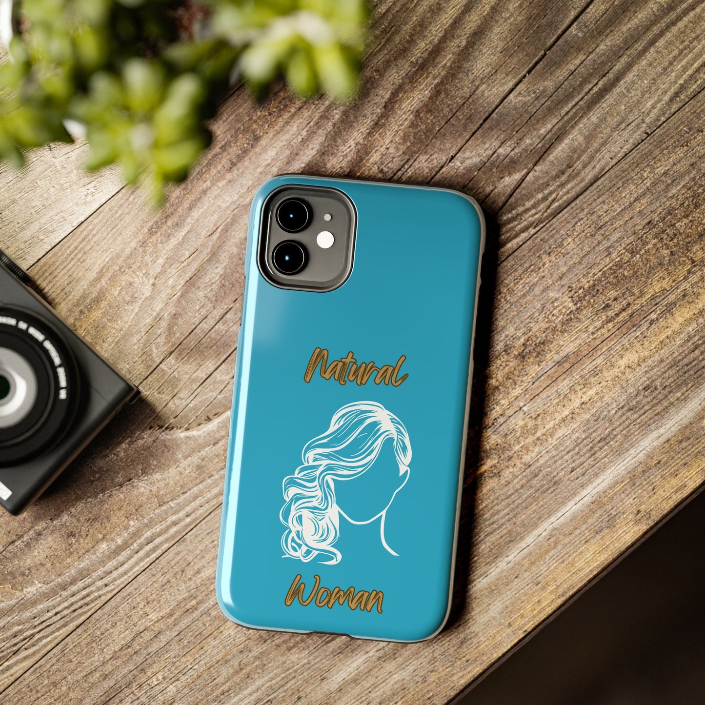 Natural Woman Long Curl (WL)Tough Phone Cases TURQUOISE