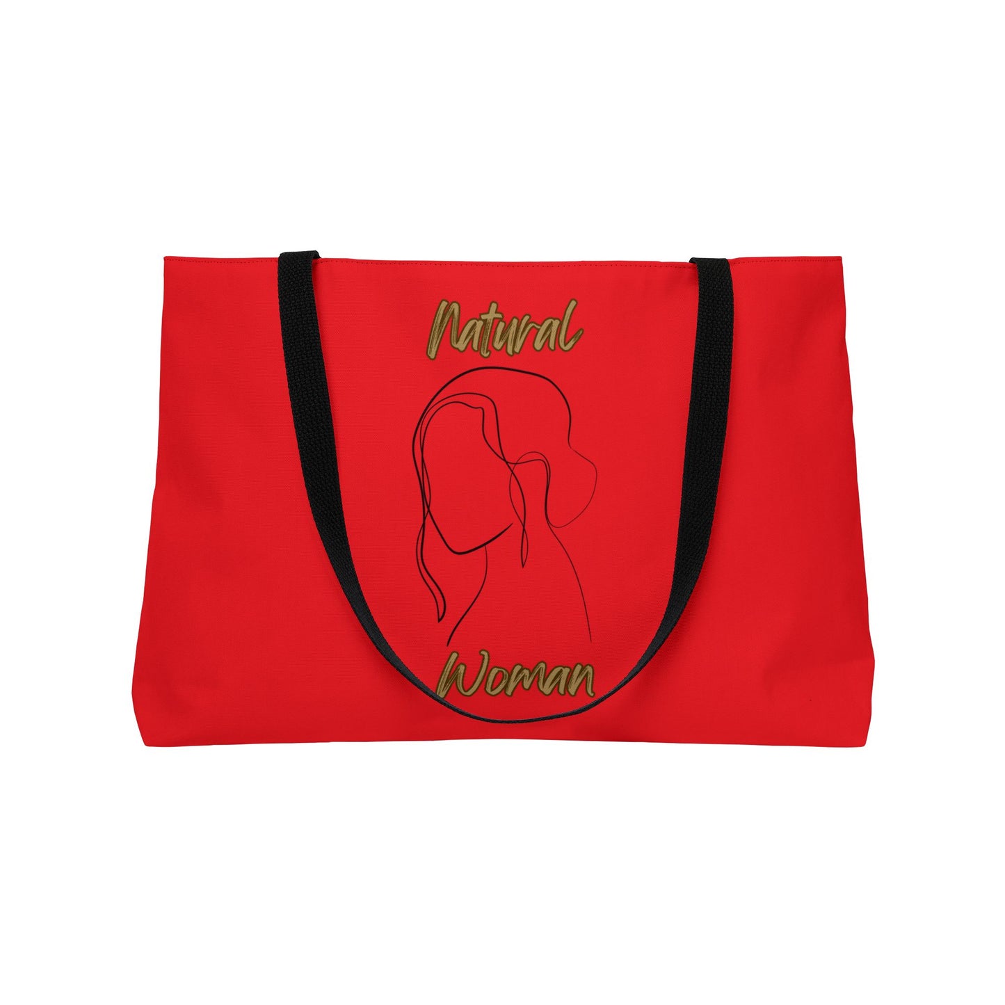 Natural Woman Hanging Hair (BL) Weekender Tote Bag RED