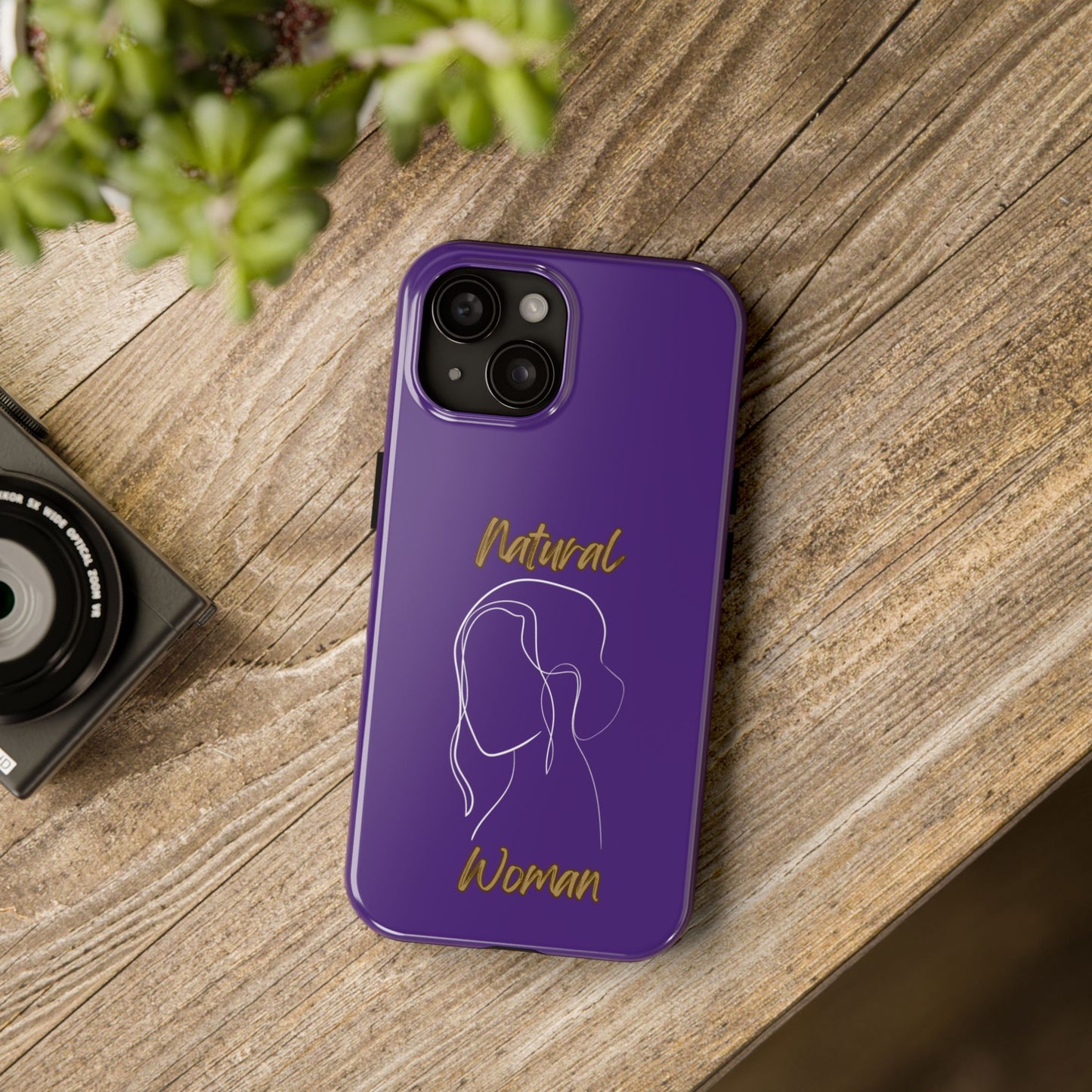 Natural Woman Hanging Hair (WL) Tough Phone Cases PURPLE