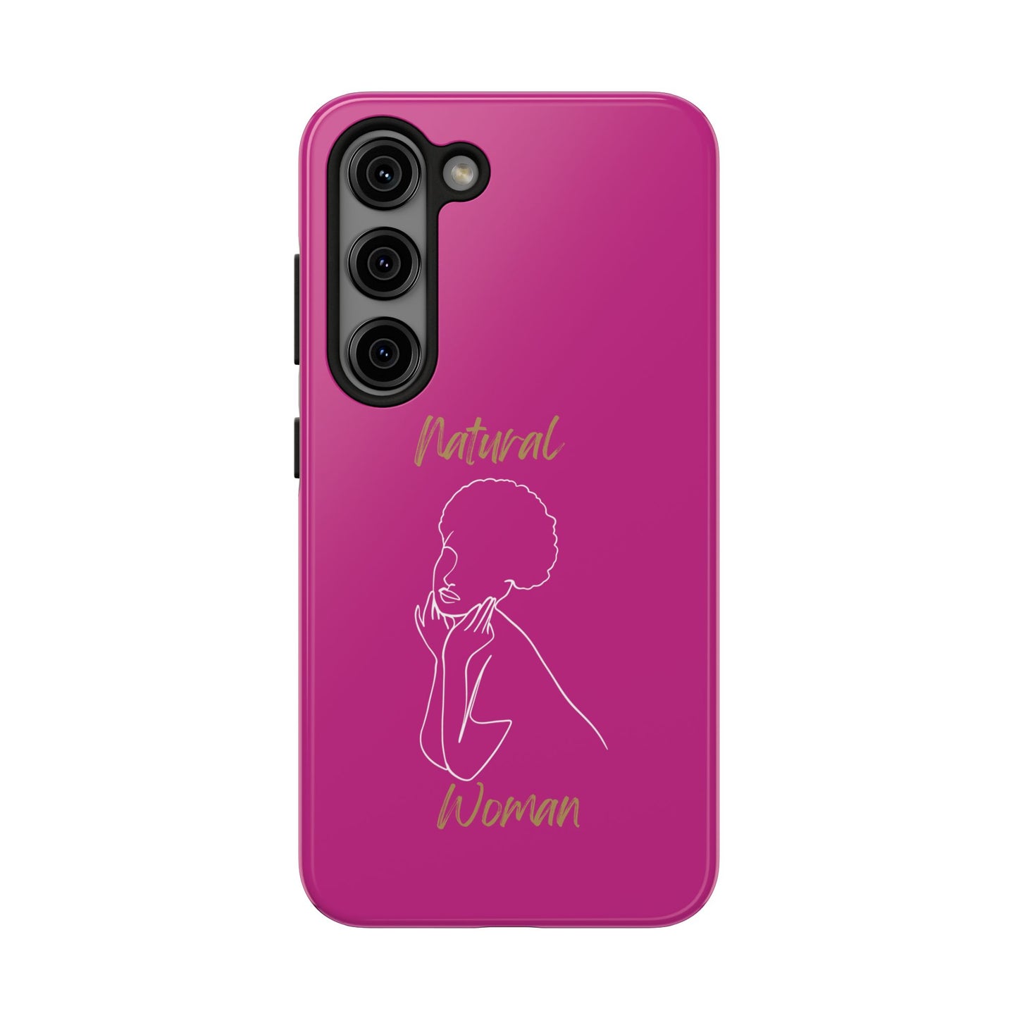 Natural Woman Cute Afro (WL)Tough Phone Cases PINK