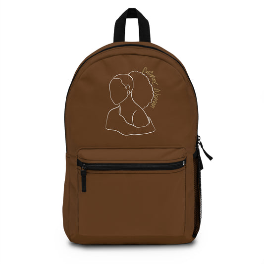 Natural Woman Behind Head Puff (WL) Backpack BROWN
