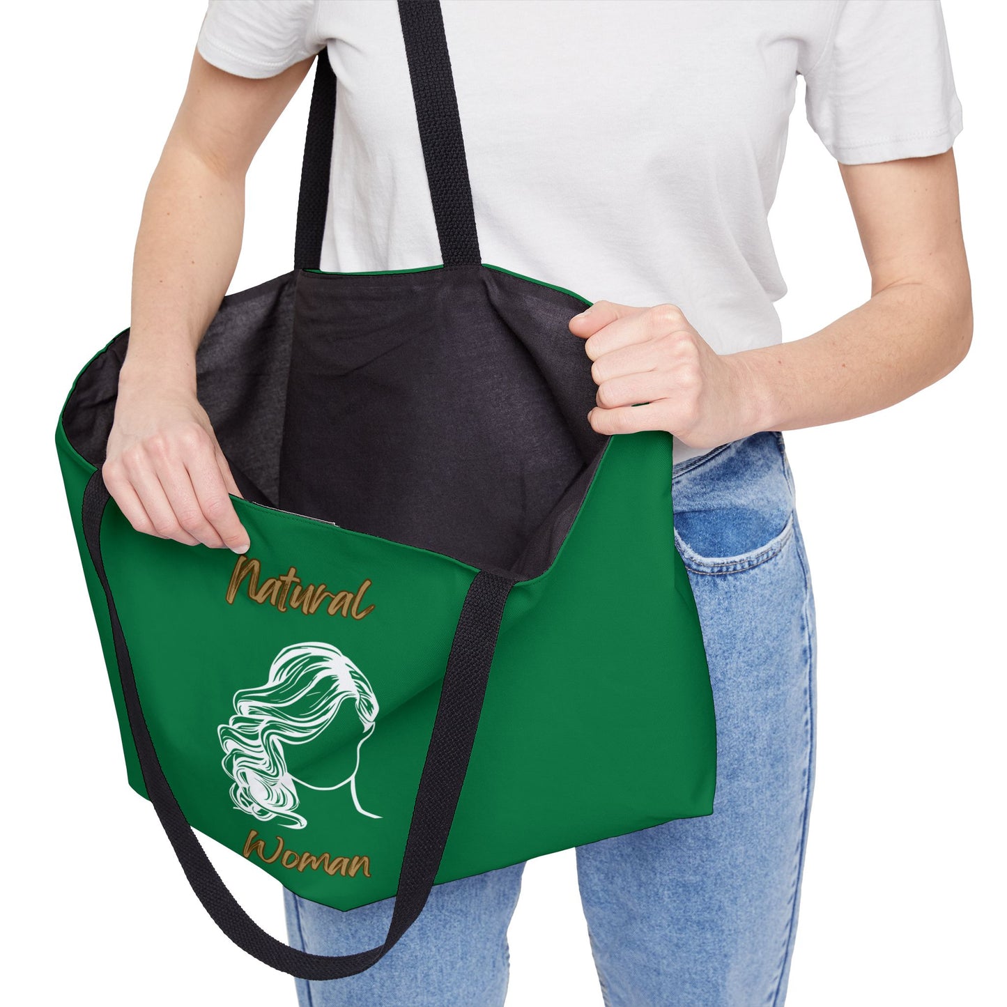 Natural Woman Long Curl (WL) Weekender Tote Bag DARK GREEN