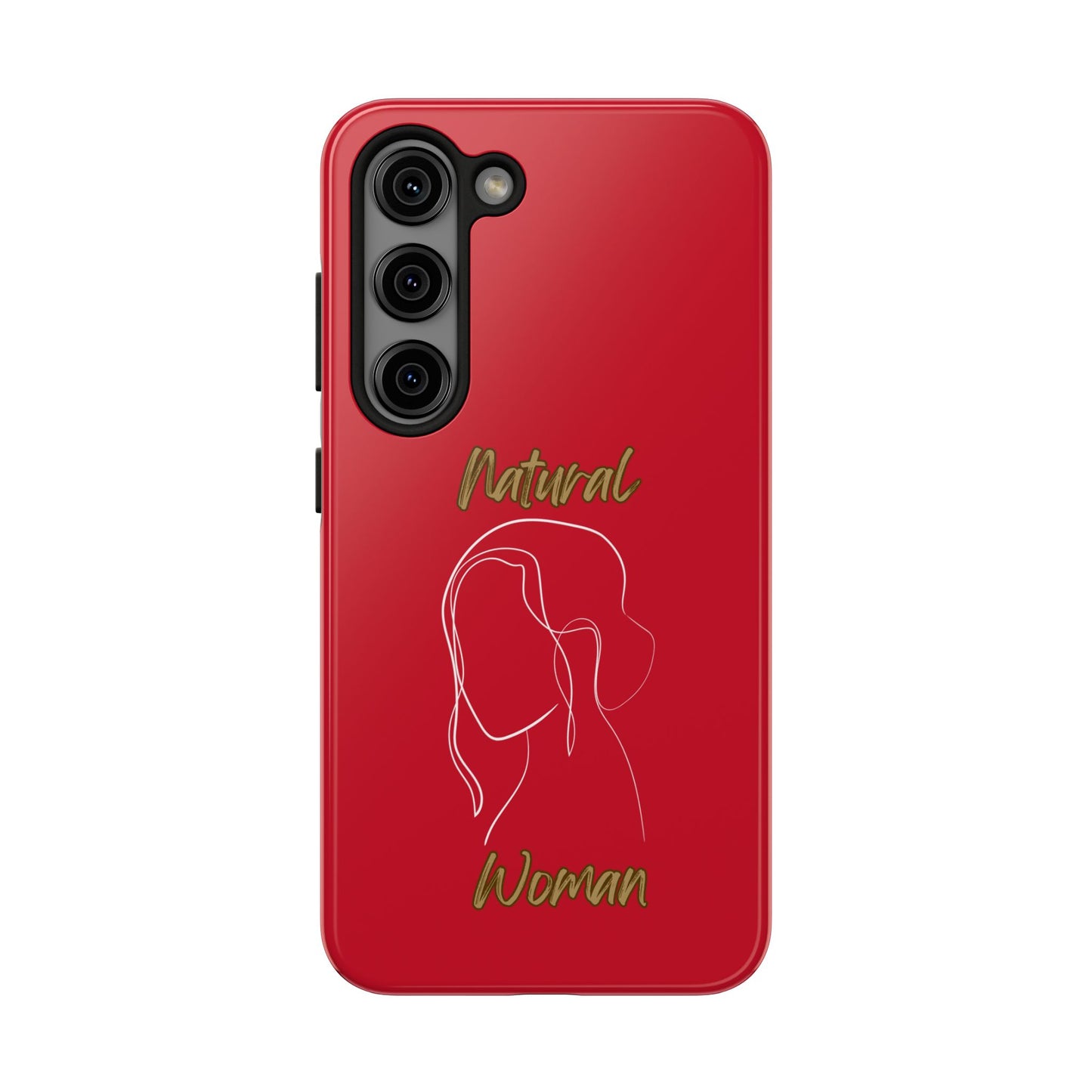 Natural Woman Hanging Hair (WL) Tough Phone Cases DARK RED