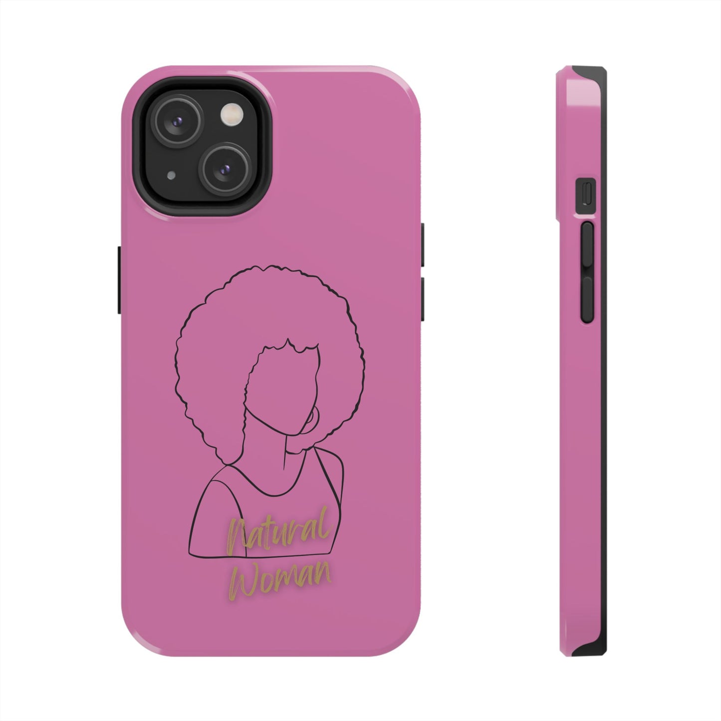 Natural Woman Afro (BL)Tough Phone Cases LIGHT PINK