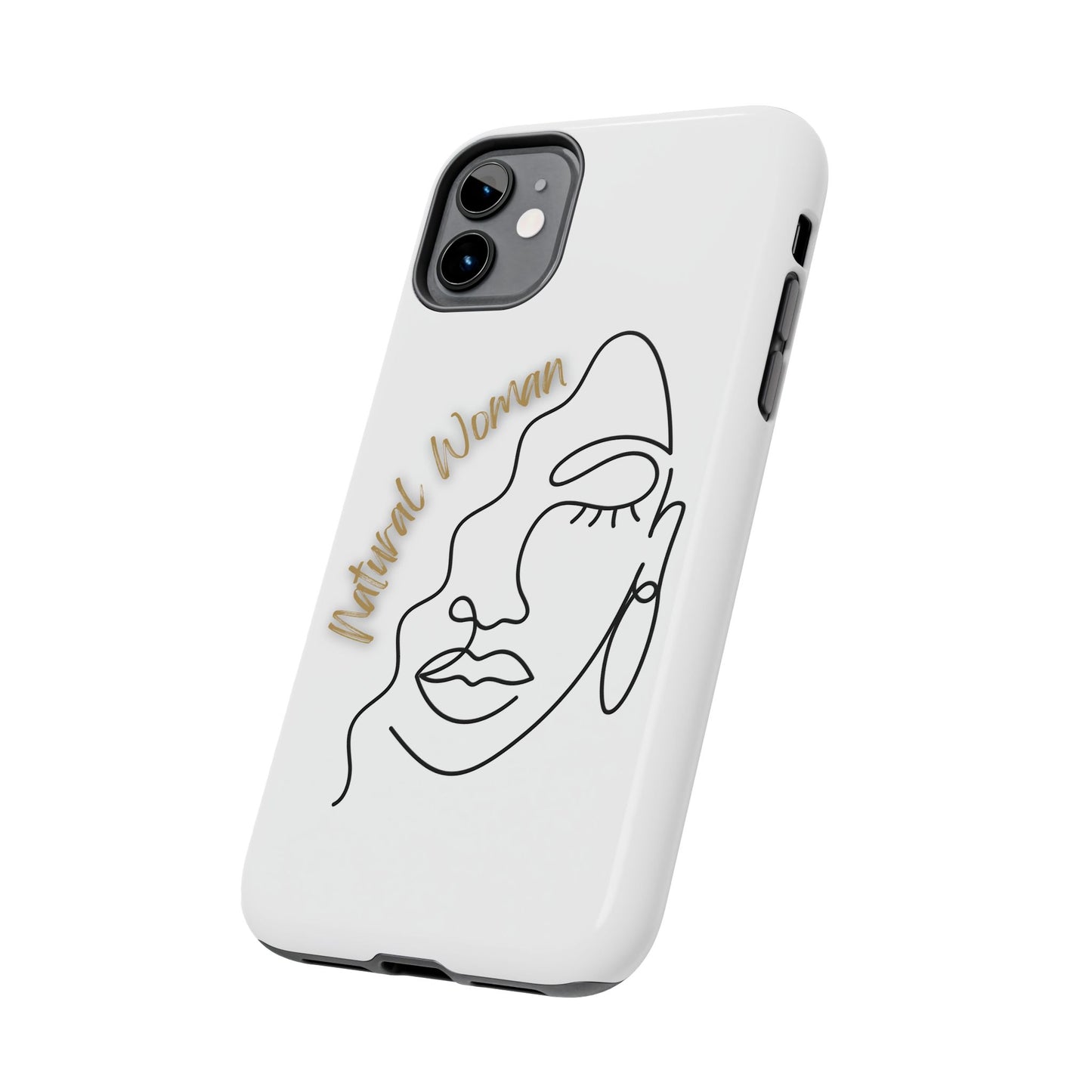 Natural Woman Half Face (BL)Tough Phone Case WHITE