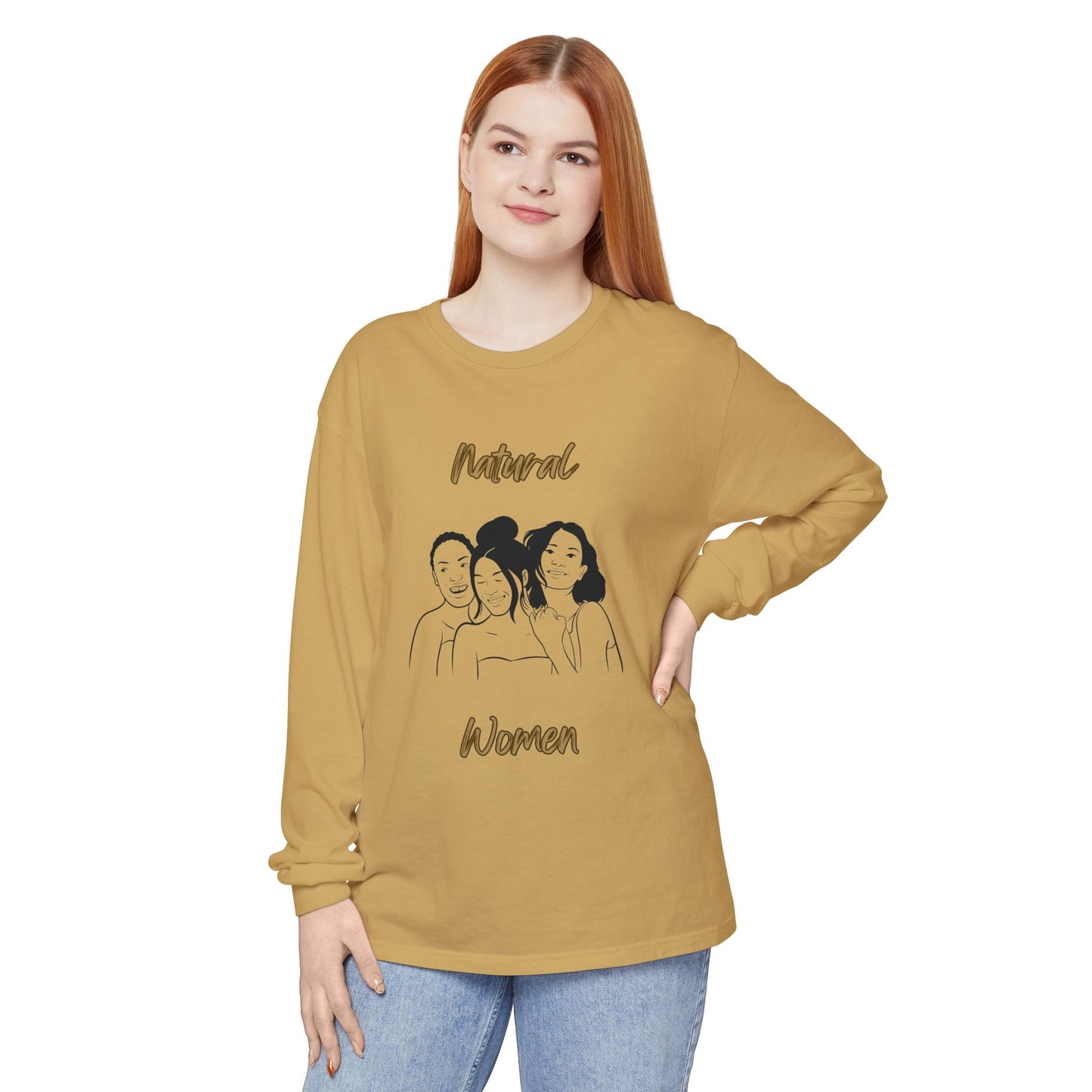 Natural Woman Laughing Friends (BL) Long Sleeve T-Shirt