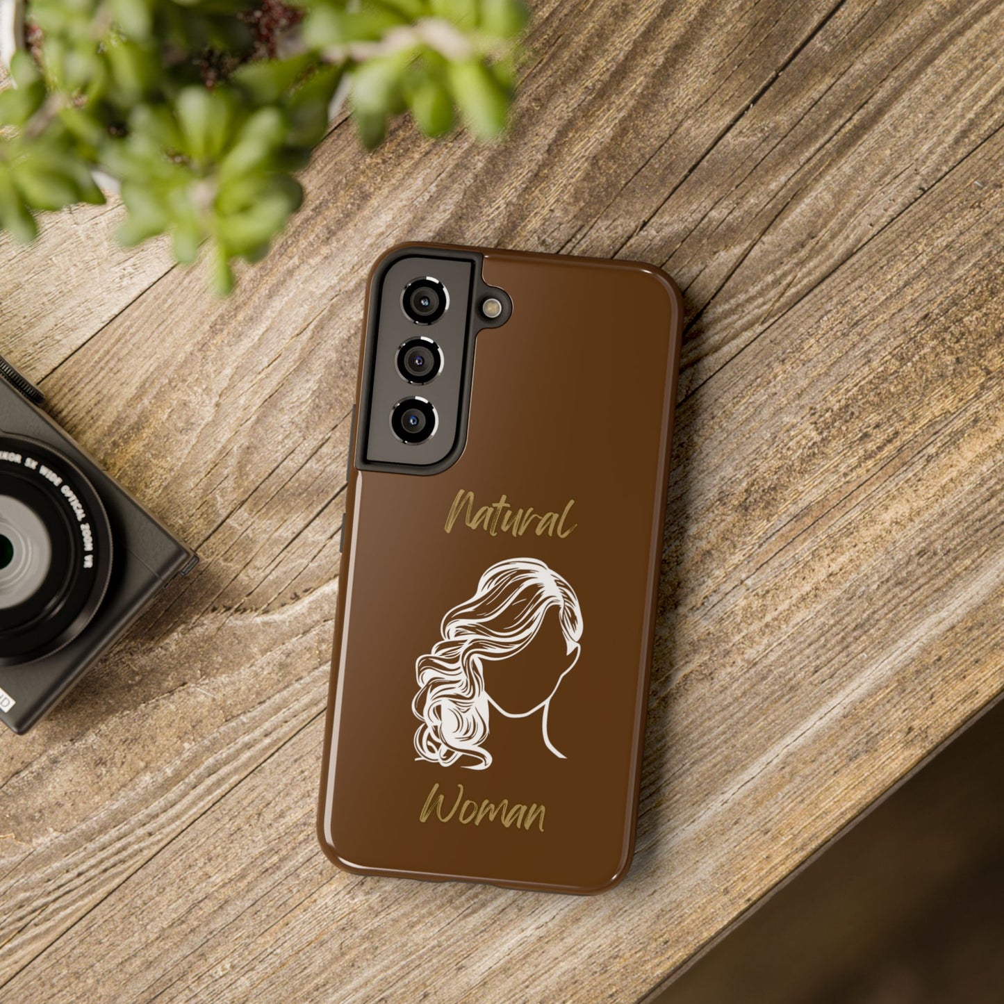 Natural Woman Long Curl (WL)Tough Phone Cases BROWN