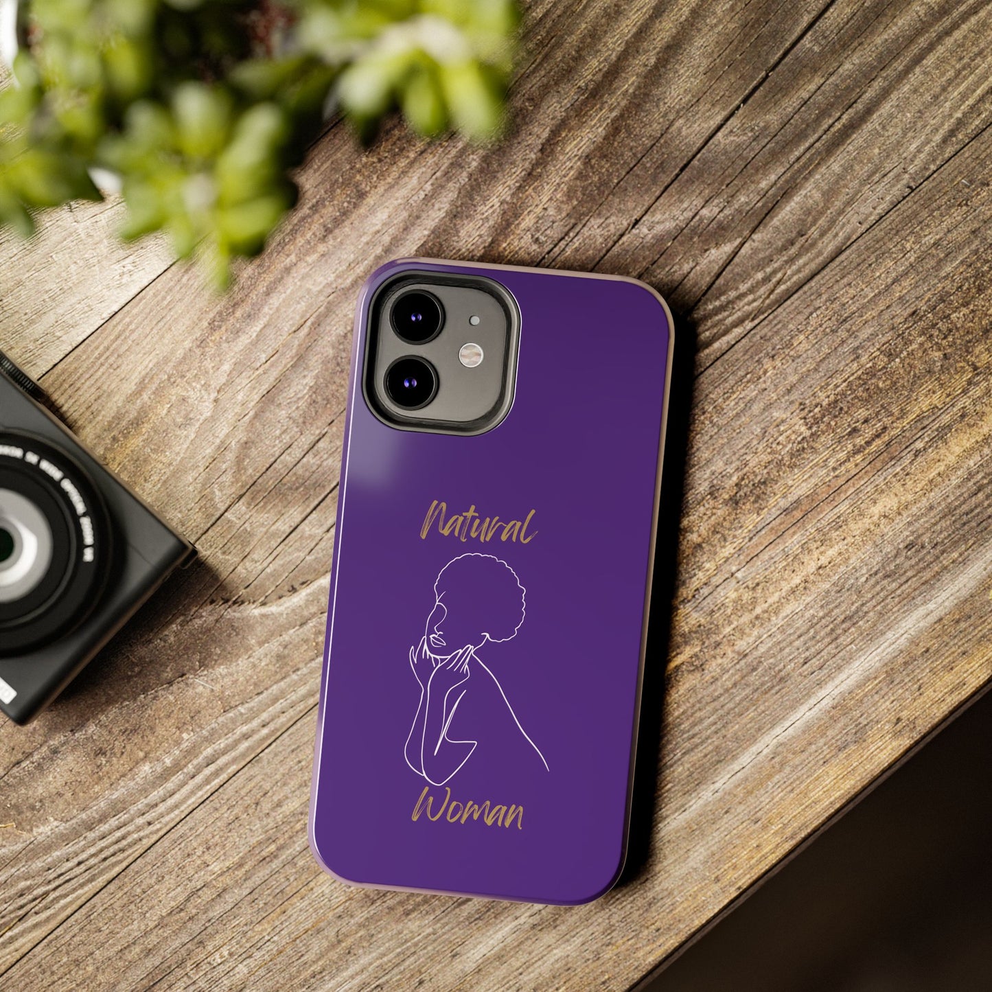 Natural Woman Cute Afro (WL)Tough Phone Cases PURPLE