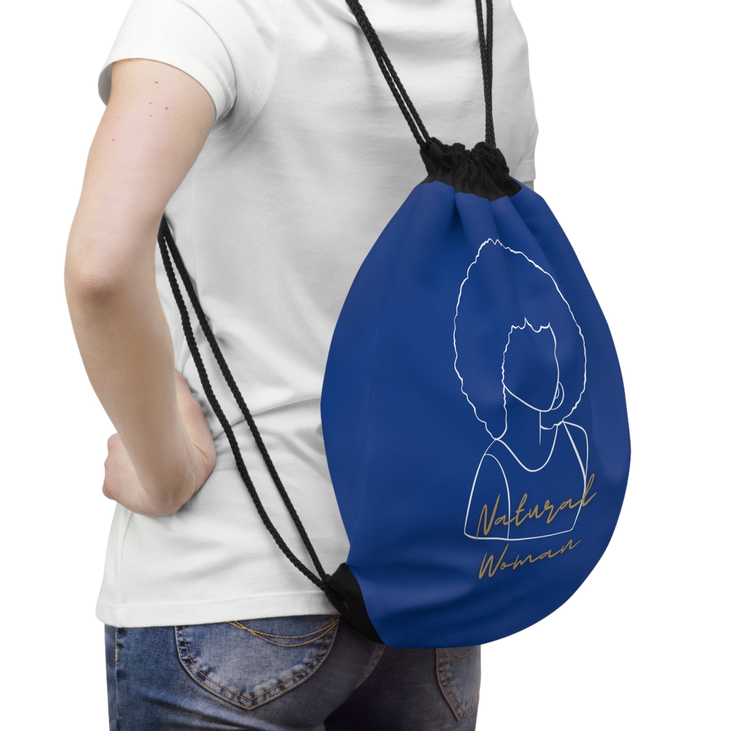 Natural Woman Afro (WL) Drawstring Bag DARK BLUE