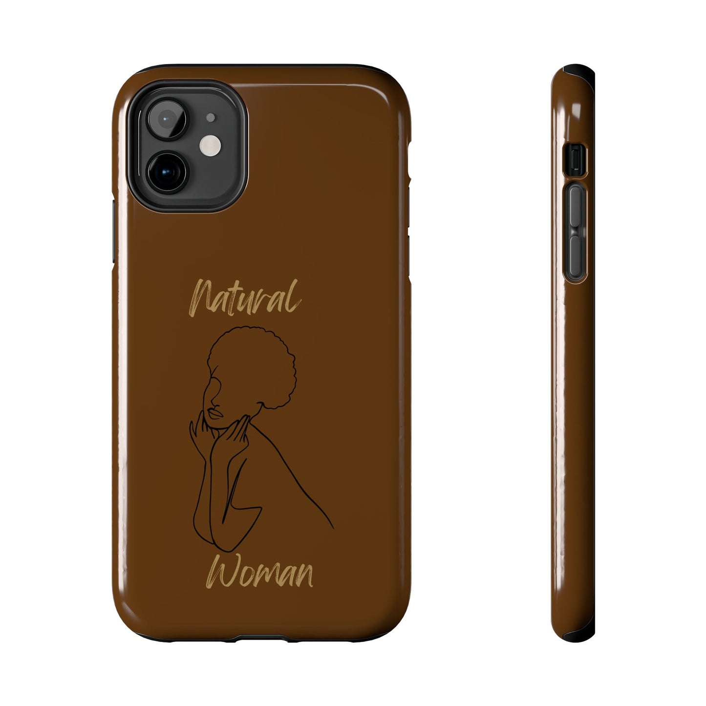 Natural Woman Cute Afro (BL)Tough Phone Cases BROWN