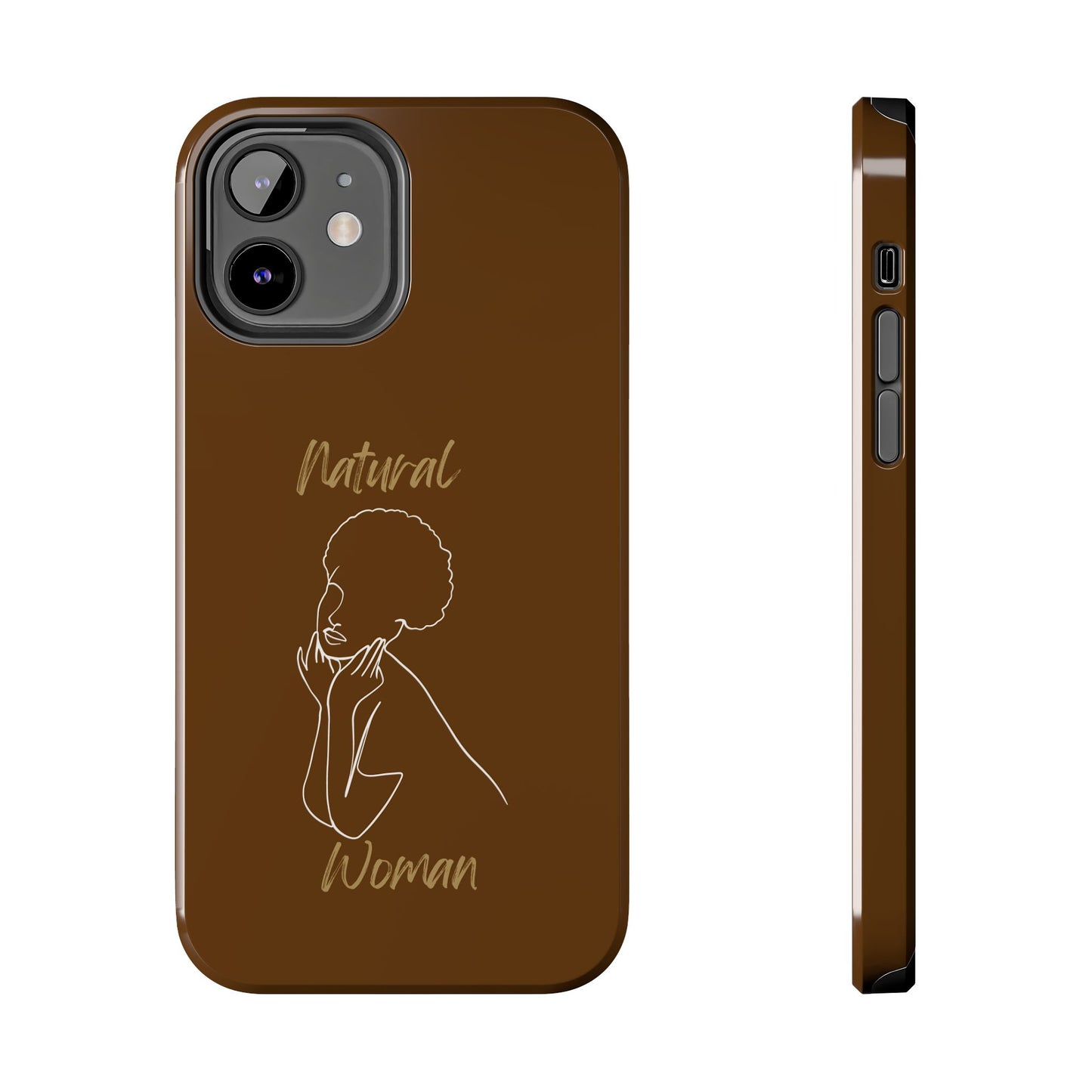 Natural Woman Cute Afro(WL)Tough Phone Cases BROWN