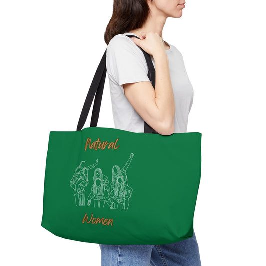 Natural Women Piggy Back (WL) Weekender Tote Bag DARK GREEN