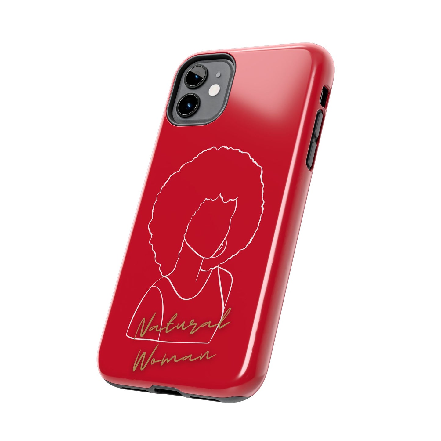 Natural Woman Afro (WL) Tough Phone Case DARK RED