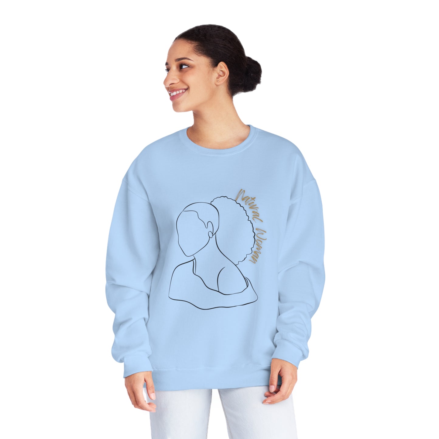 Natural Woman Behind Head Puff (BL) Crewneck Sweatshirt