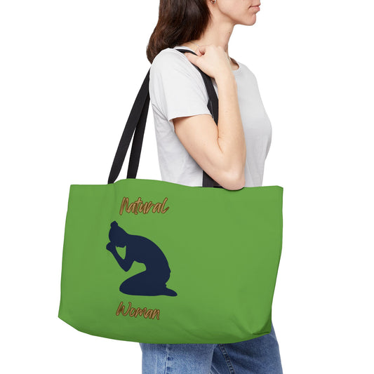Natural Woman Pray (BL) Weekender Tote Bag GREEN