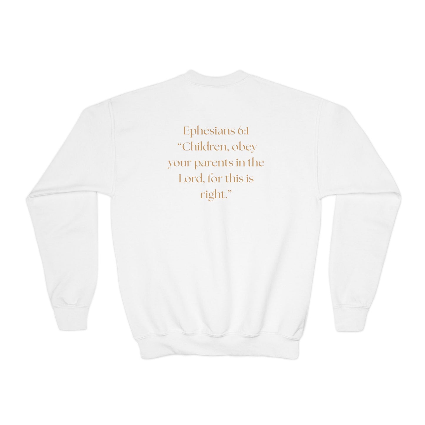 Kingdom Kids Youth Crewneck Sweatshirt - Faith-Inspired, Ephesians 6:1