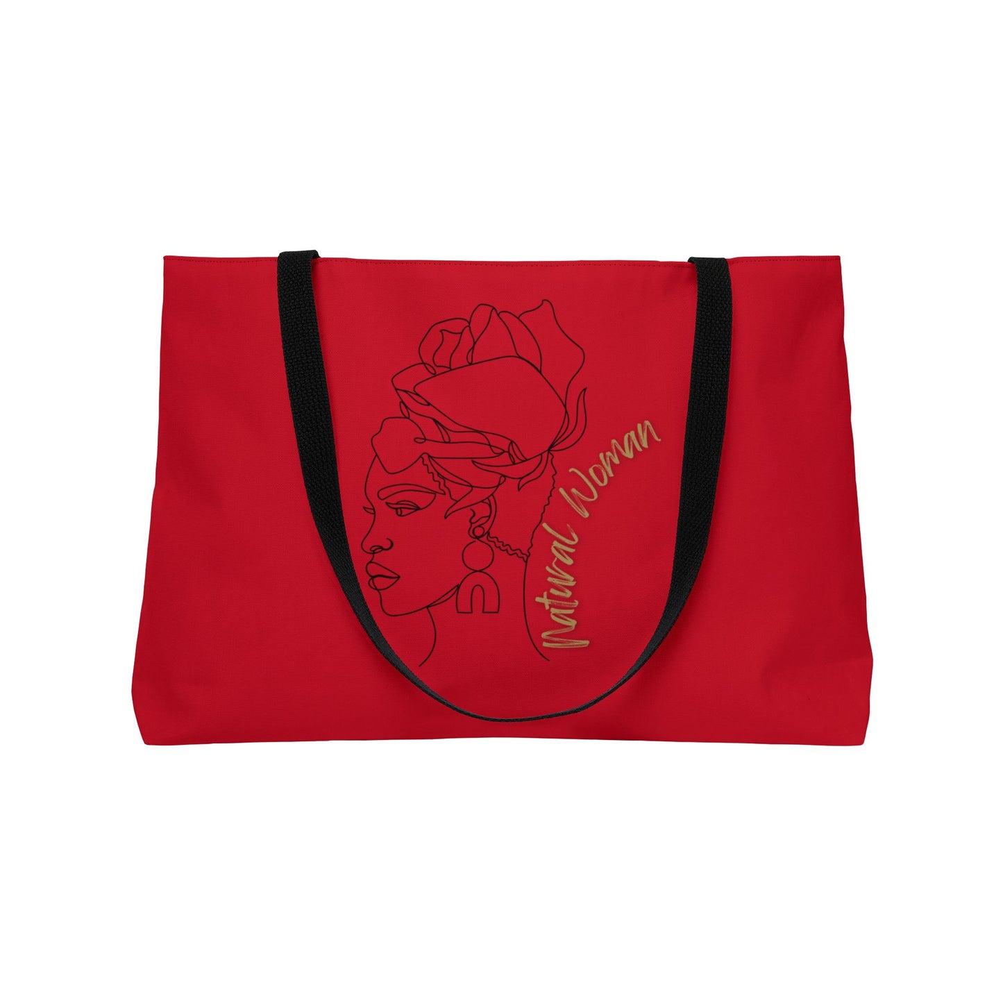 Natural Woman Flower Wrap (BL) Weekender Tote Bag DARK RED