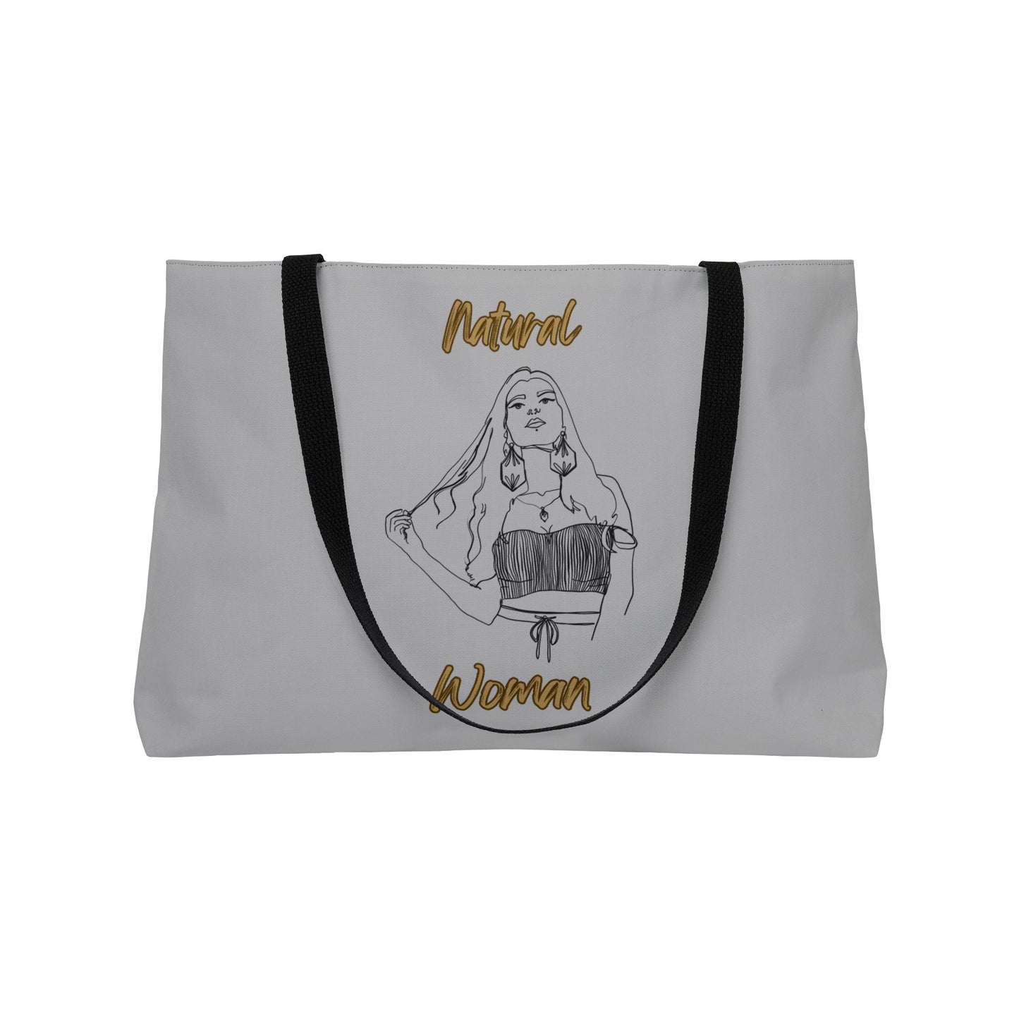 Natural Woman Thinking (BL) Weekender Tote Bag LIGHT GREY