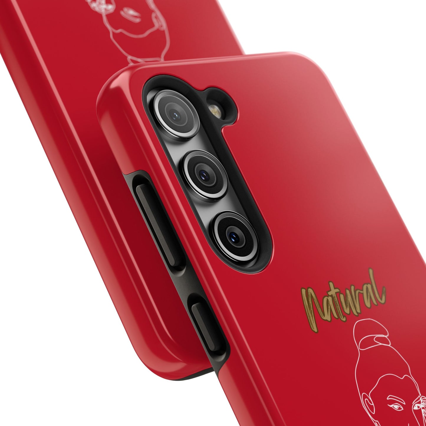 Natural Woman Sassy Bun (WL) Tough Phone Cases DARK RED