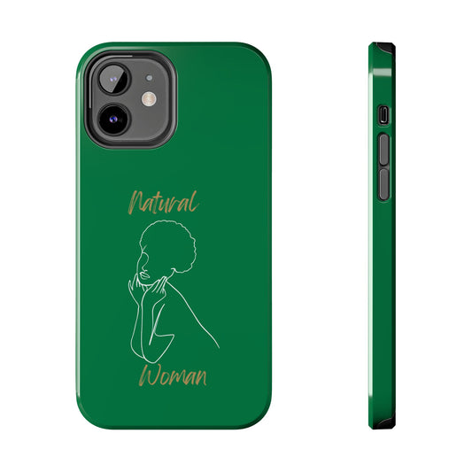 Natural Woman Cute Afro (WL)Tough Phone Cases DARK GREEN