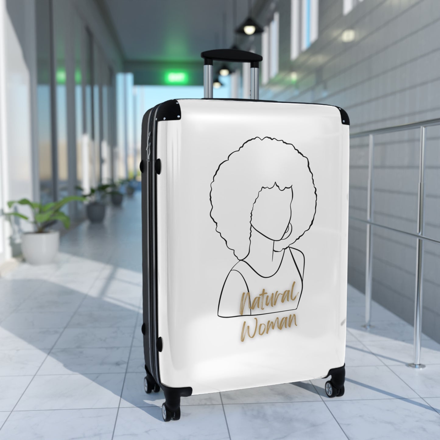 Natural Woman Afro (BL) Suitcase WHITE